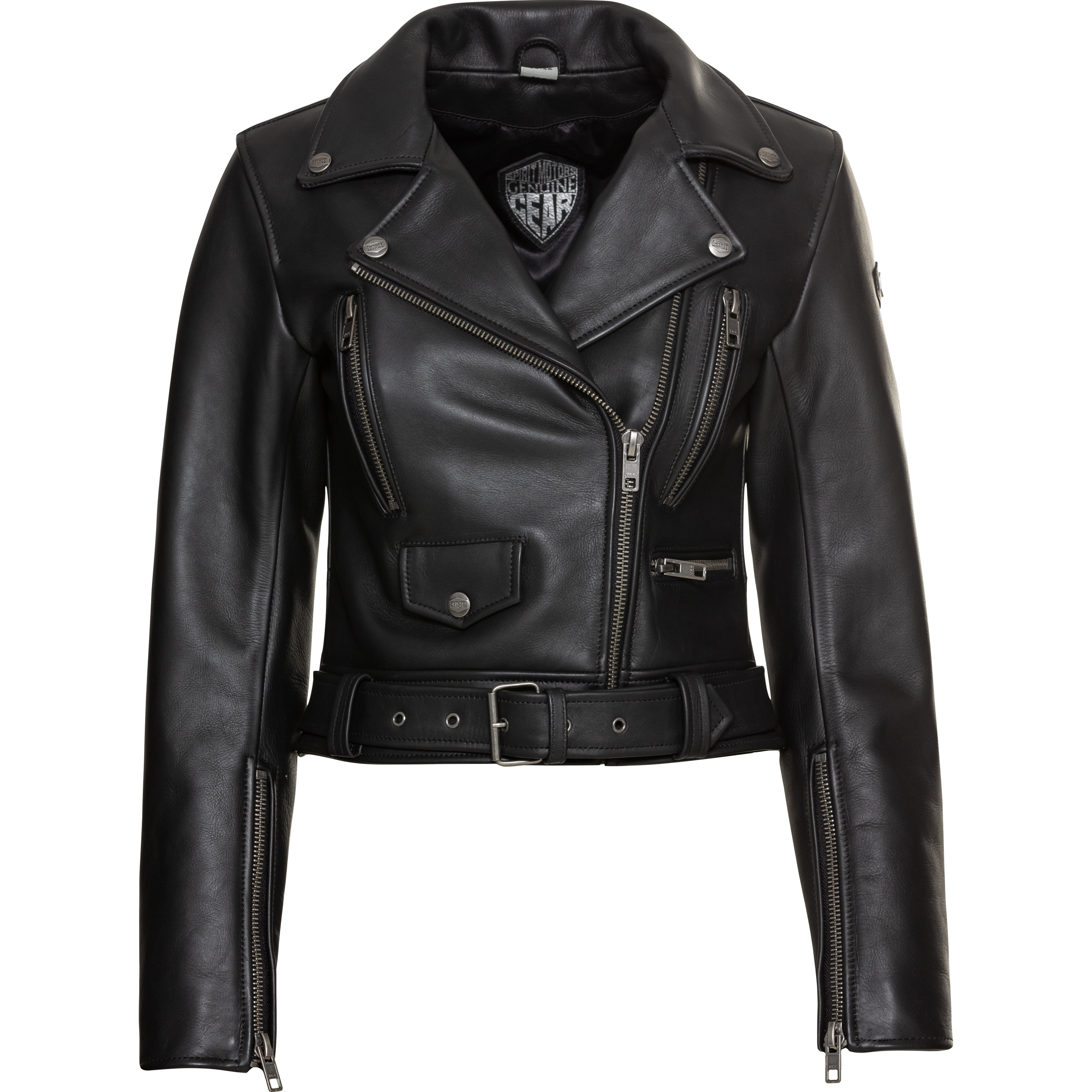 Giacca da donna in pelle nera Spirit Motors Bad Bonnie