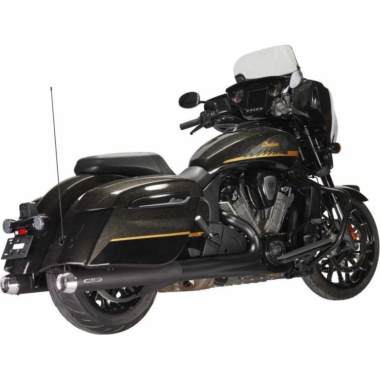 Miller Exhaust Auspuff Tapered Paar schwarz/poliert für Indian E5-X62 21-24 - Motorradteile & Ersatzteile - Auspuff
