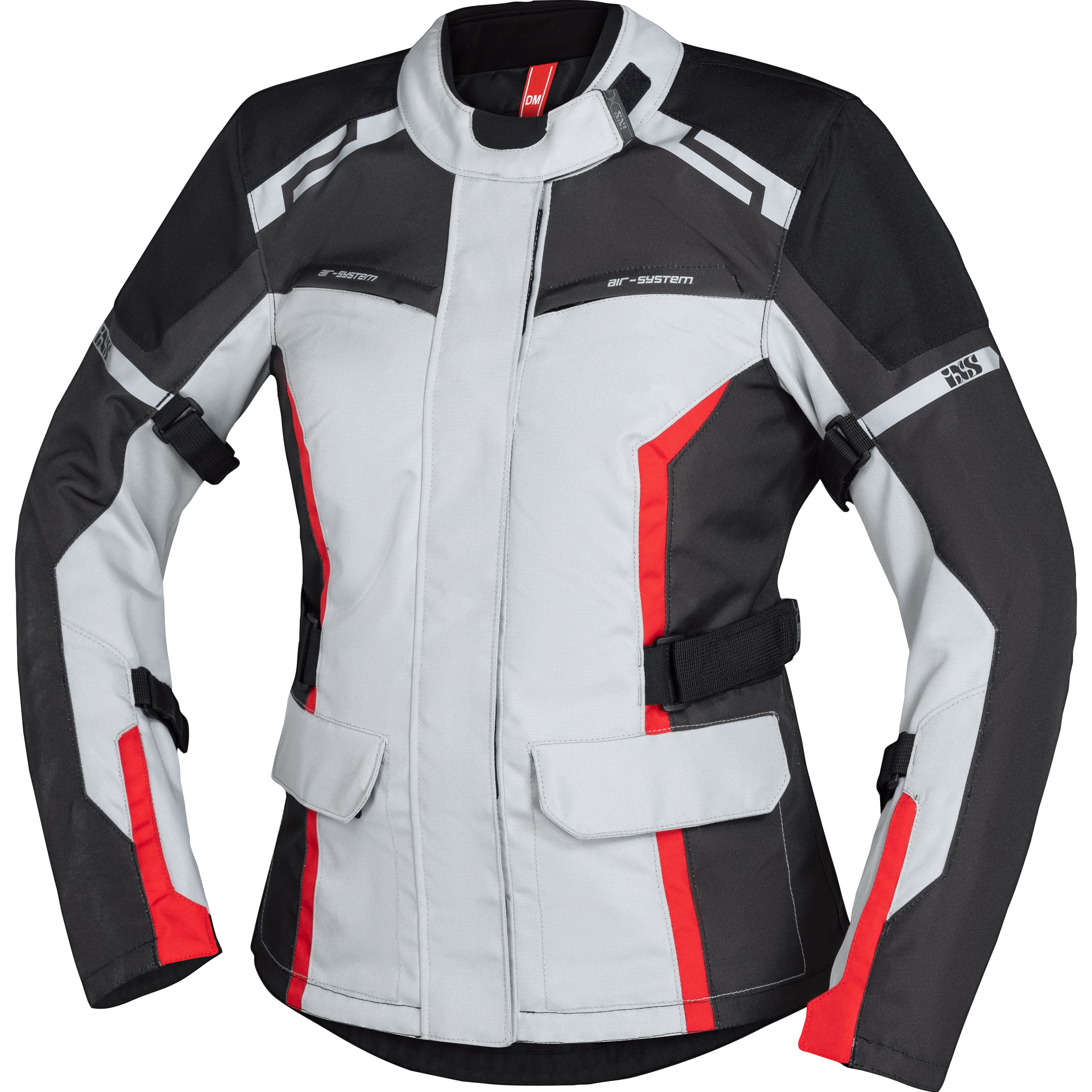 IXS-Evans-ST 2.0 Tour Damen Textiljacke hellgrau/grau/rot XL-2017321999002111