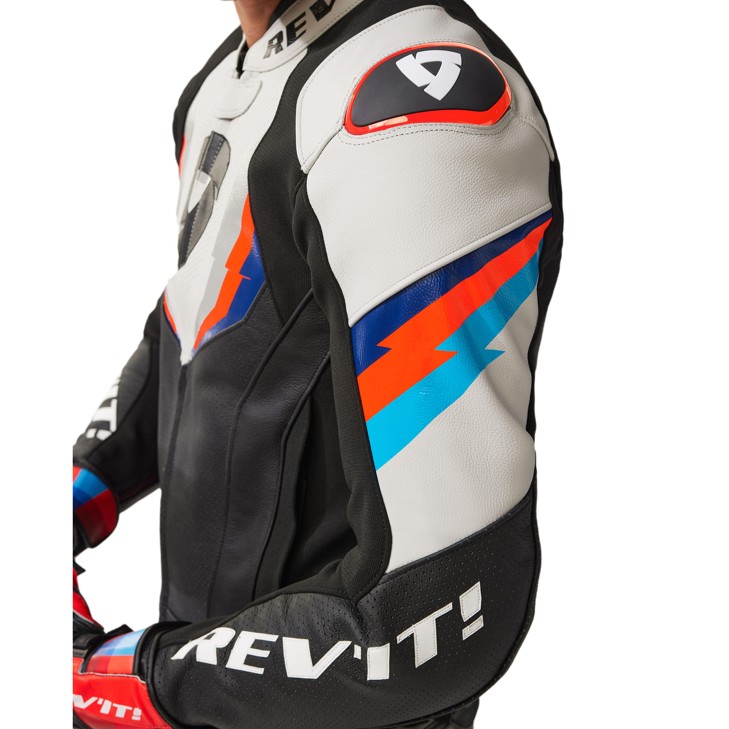 REV'IT!-Quantum 3 Lederjacke schwarz/hellgrau 56-0000781999081309
