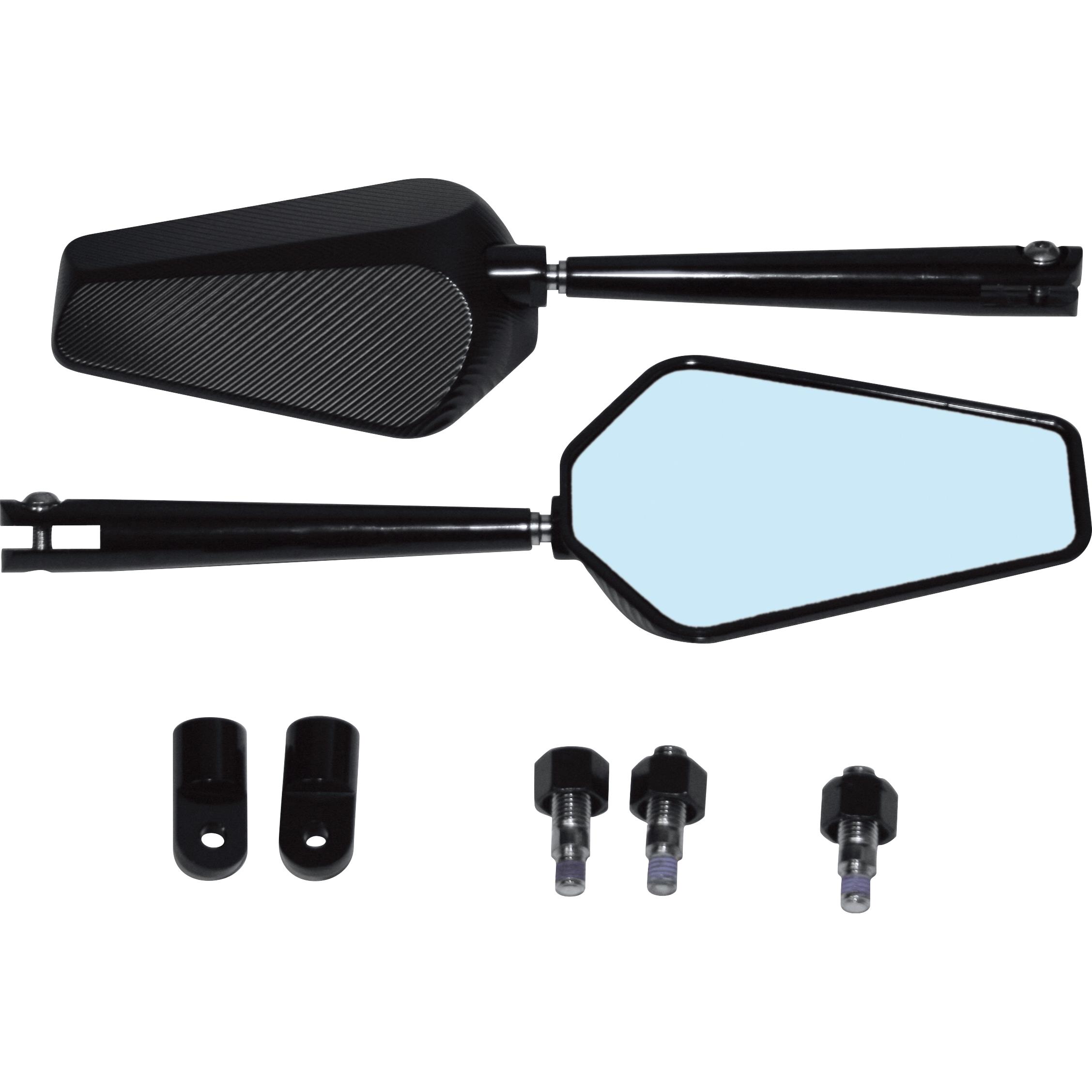 Highsider-Lenkerspiegelpaar M10x1,25R+L Prato Alu schwarz-5706341113004640