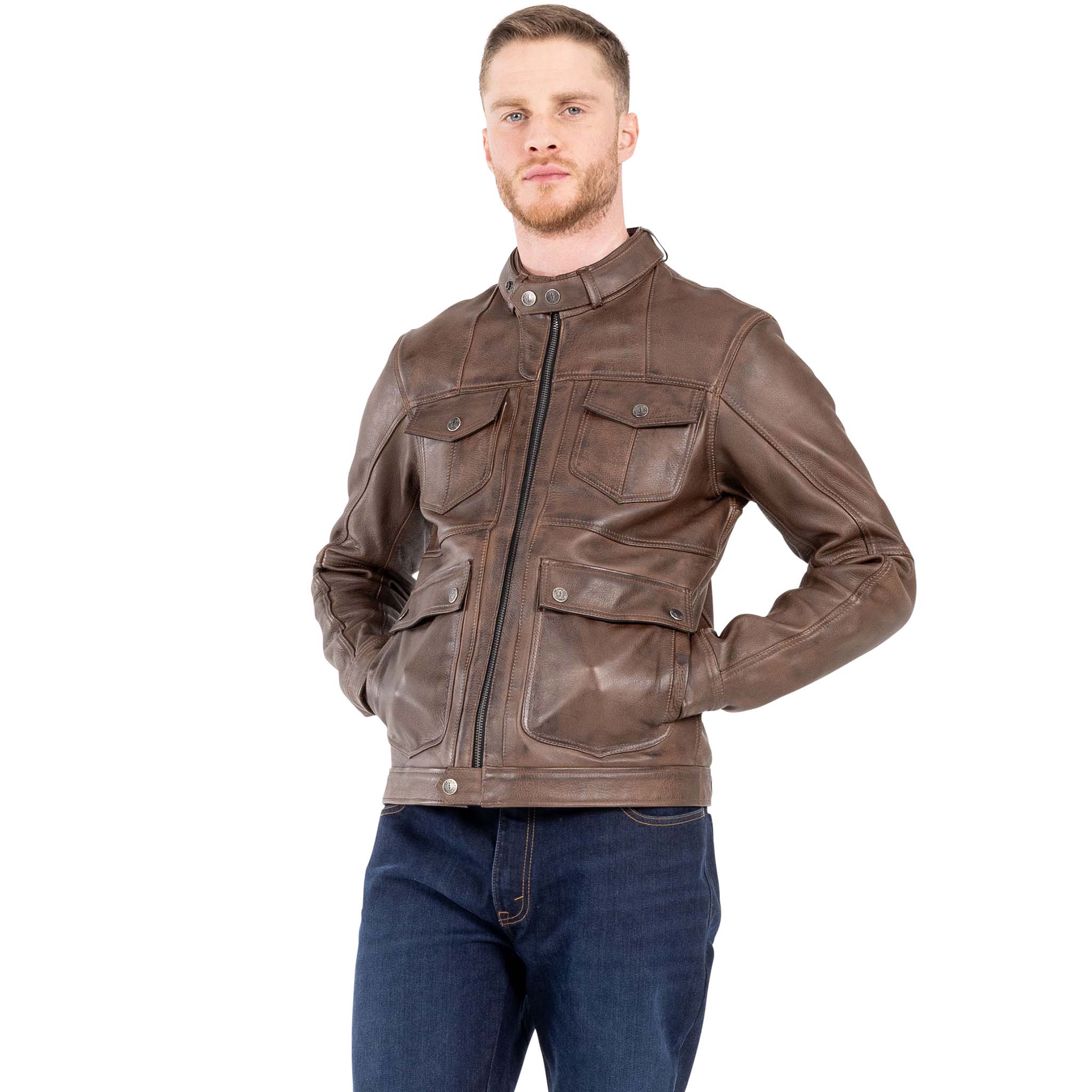 John Doe-Drifter Lederjacke braun-1000331999006