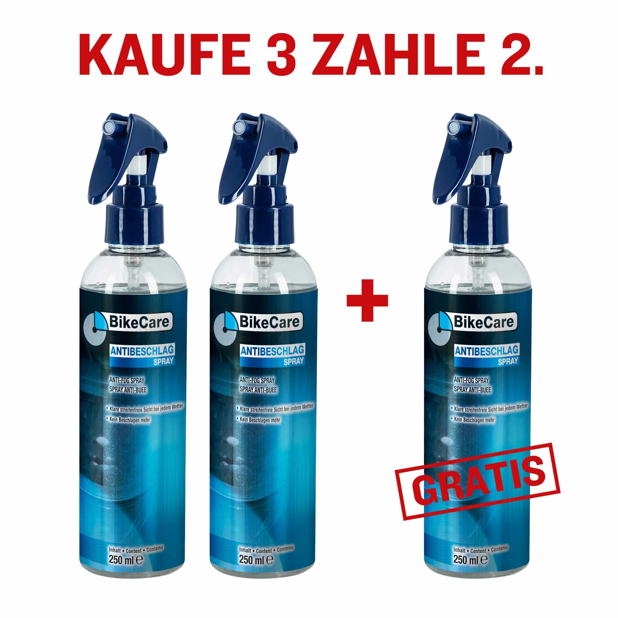BikeCare-Antibeschlag 250 ml Nimm 3 Zahl 2!-5712501249000252