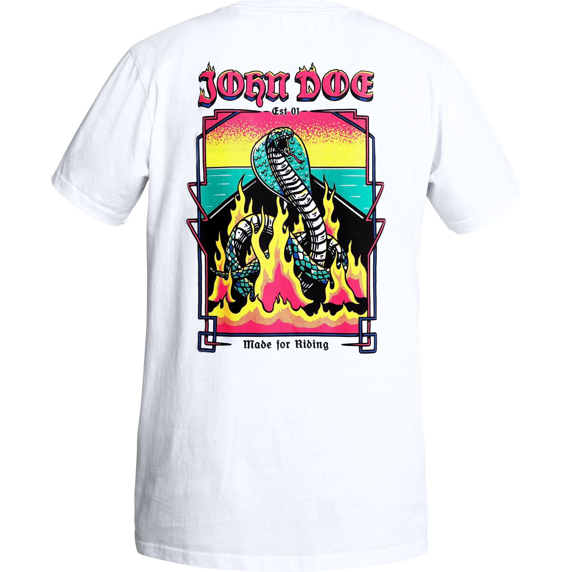 John Doe-T-Shirt Snake On Fire weiß XXL-8021081999004012