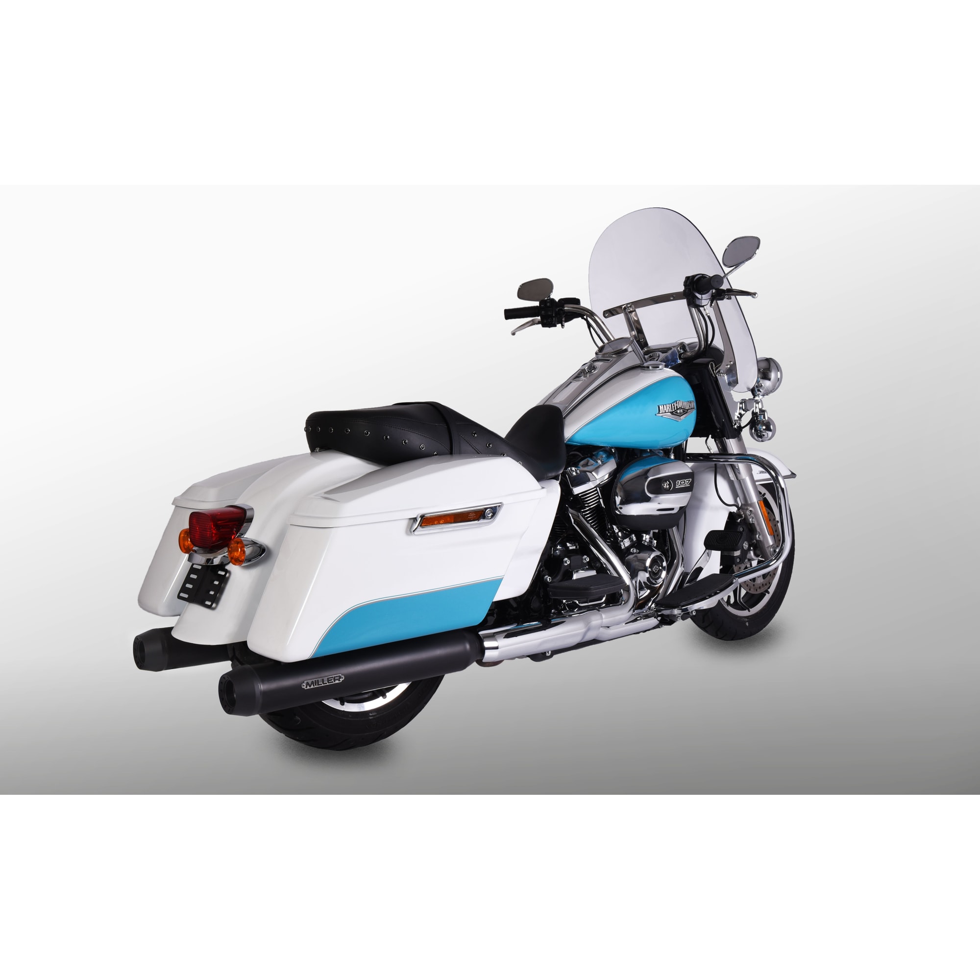 Miller Exhaust Auspuff Paar Tapered schwarz/schwarz für Touring 2017-2020 - Motorradteile & Ersatzteile - Auspuff