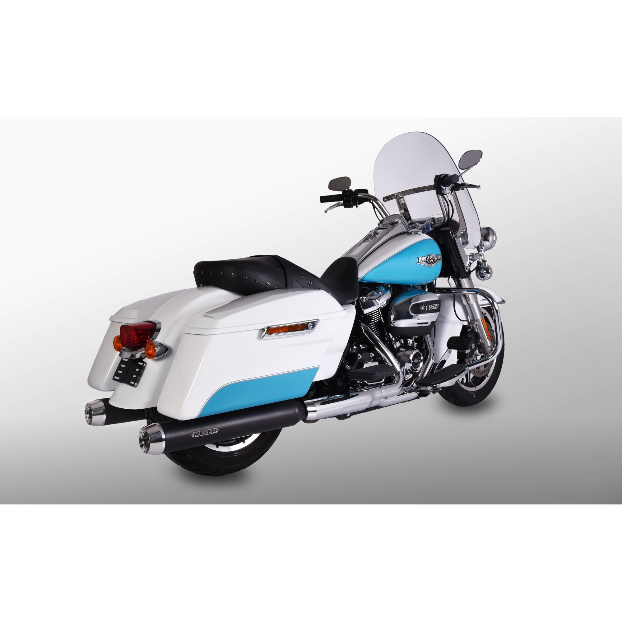 Miller Exhaust Auspuff Paar Tapered schwarz/poliert für Touring 2017-2020 - Motorradteile & Ersatzteile - Auspuff
