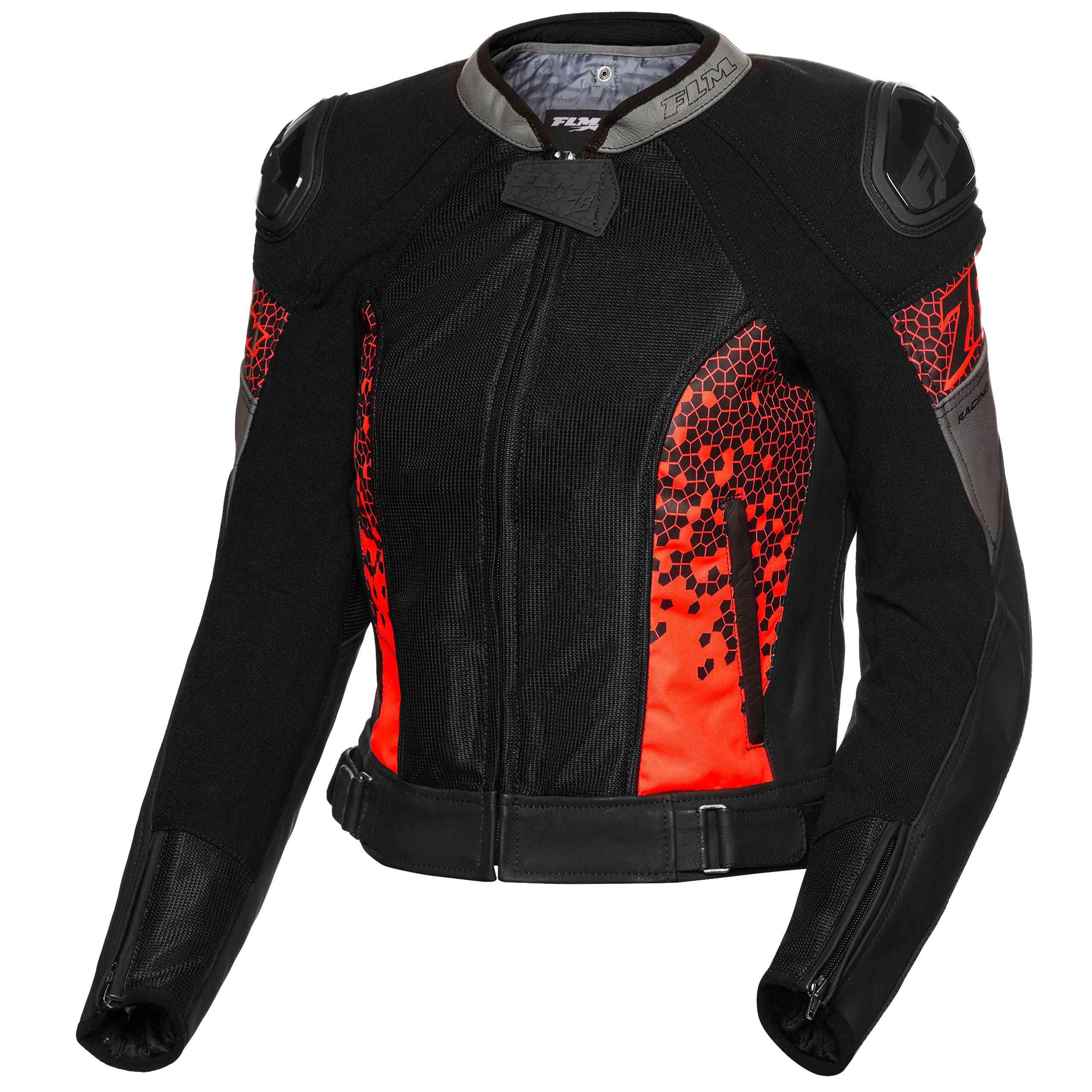 Veste en cuir et textile pour femme FLM Croft Air, rouge