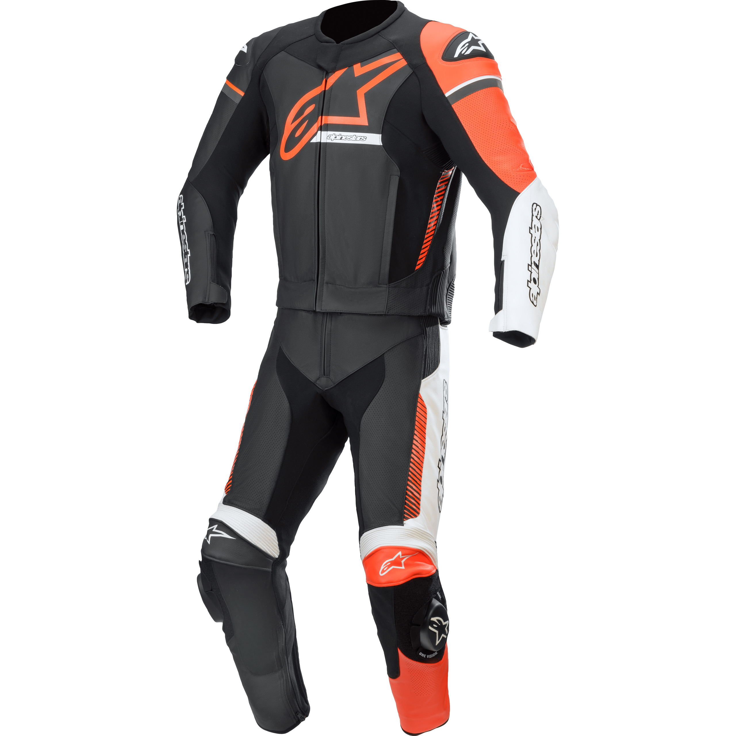 Alpinestars GP Force Phantom Lederkombi 2-tlg. schwarz/weiß/rot 48 - Motorradbekleidung - Motorradbekleidung Herren