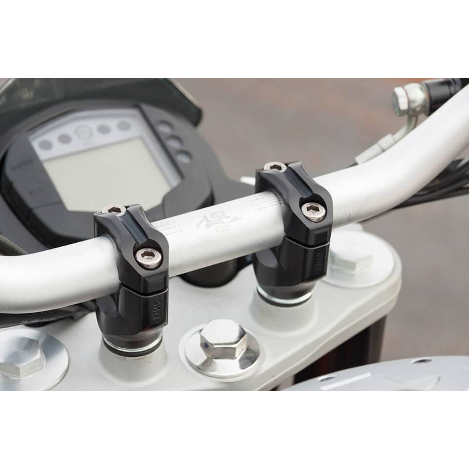 LSL Lenkerklemmböcke Ø28,6mm universal schwarz 75mm - Motorradteile & Ersatzteile - Lenker, Griffe & Hebel