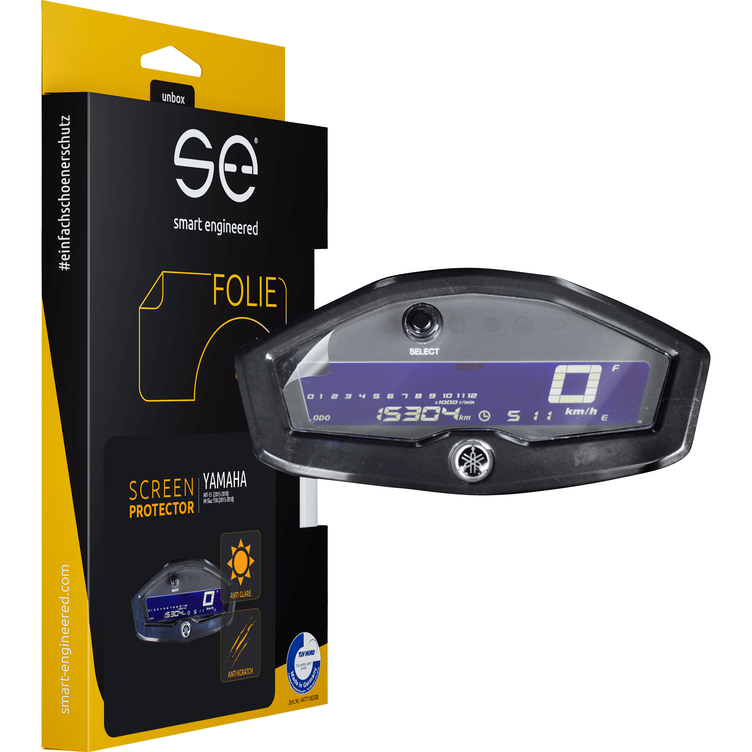 Smart Engineered anti-reflective cockpit protection film for MT-125/MT-15 2015-2018