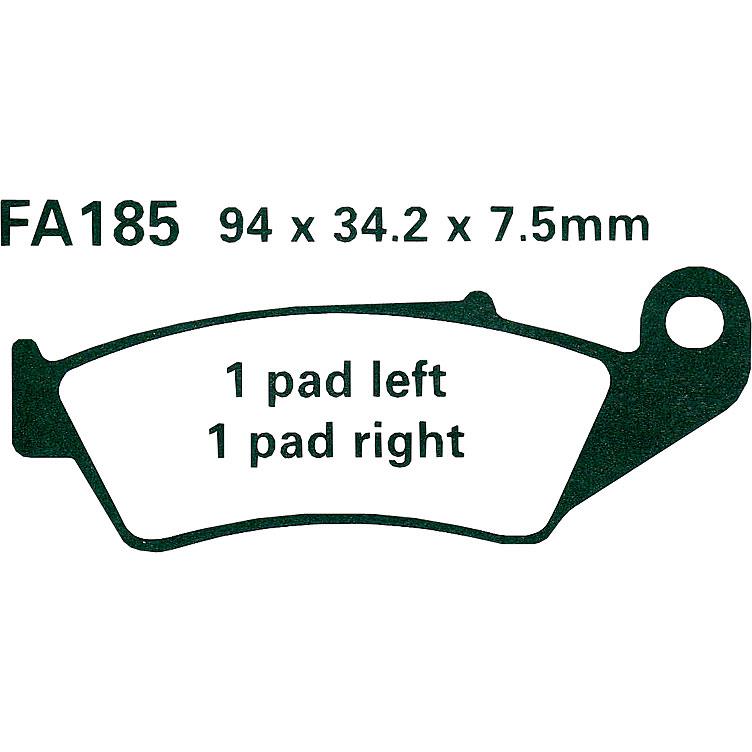 Hi-Q Bremsbeläge organisch FA185TT 94x34,2x7,5mm - Motorradteile & Ersatzteile - Bremsen