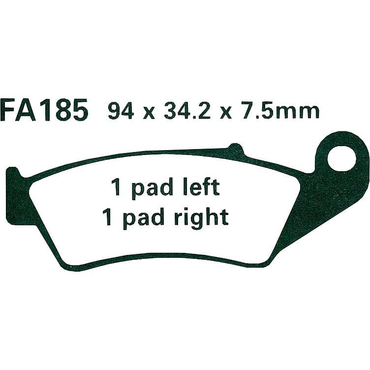 Hi-Q Bremsbeläge organisch FA185TT 94x34,2x7,5mm - Motorradteile & Ersatzteile - Bremsen