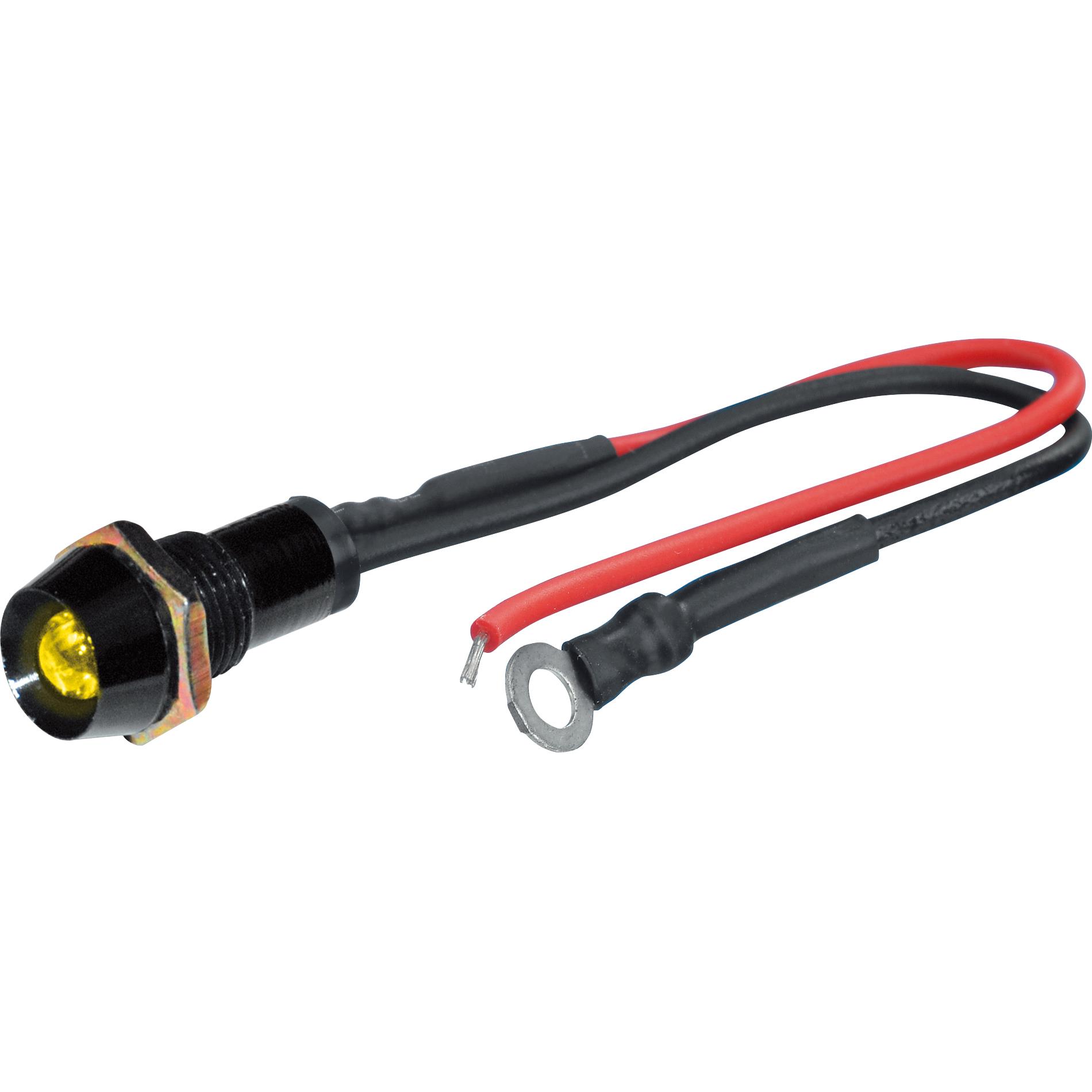 FOLIATEC LED Einbaukontrollleuchte M8 schwarz/gelb - Motorradteile & Ersatzteile - Beleuchtung