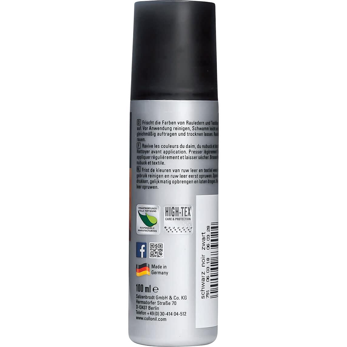 Collonil-Farbpflege für Nubukleder und Textil schwarz 100ml-3301401247000000