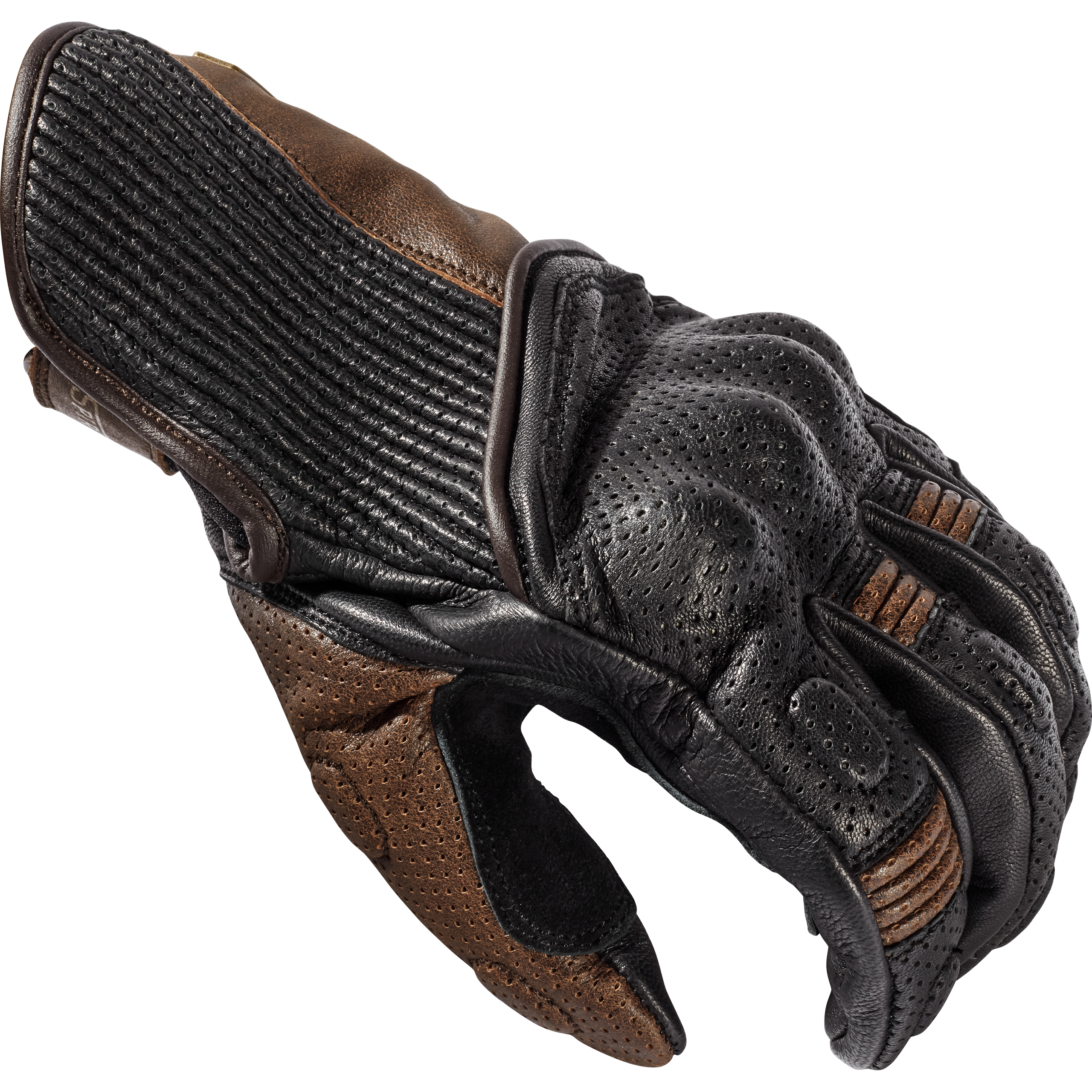 Spirit Motors-Retro-Style Lederhandschuh 2.0 kurz braun 10-3114651007006938