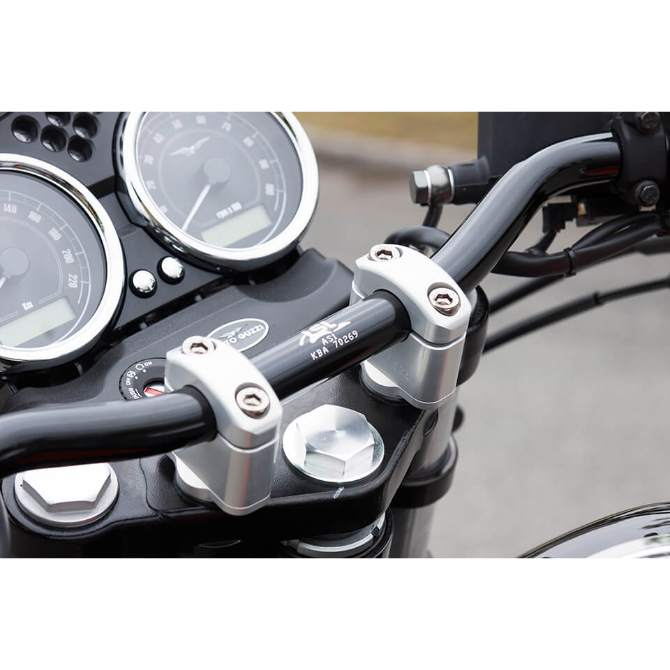 LSL Lenkerklemmböcke Ø28,6mm silber für Moto Guzzi V7 2008-2023 - Motorradteile & Ersatzteile - Lenker, Griffe & Hebel