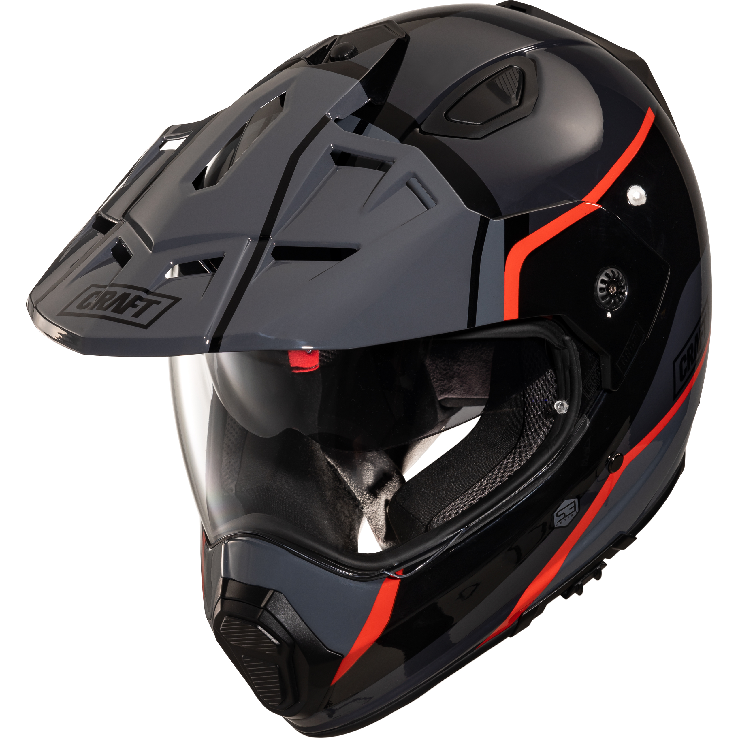 Craft Fiberglas Endurohelm Rot Dekor #24 M - Helme & Brillen - Motorradhelme