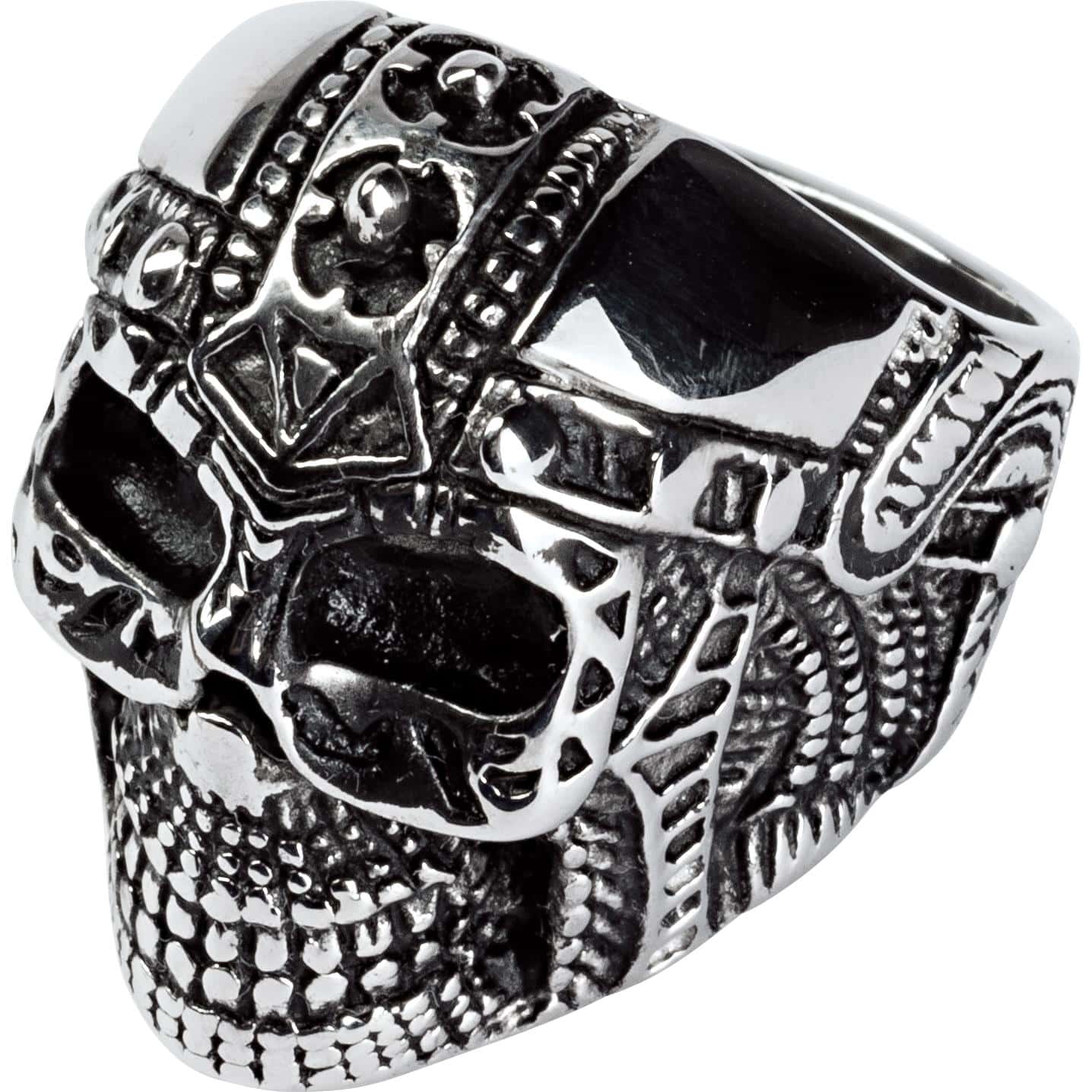 Spirit Motors Edelstahl Ring mit Totenkopf 1.0 silberfarben 20 - Motorradbekleidung - Zubehör & Accessoires