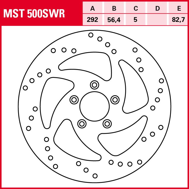 TRW Lucas Bremsscheibe Street starr MST500SWR 292/56,4/82,7/5mm - Motorradteile & Ersatzteile - Bremsen