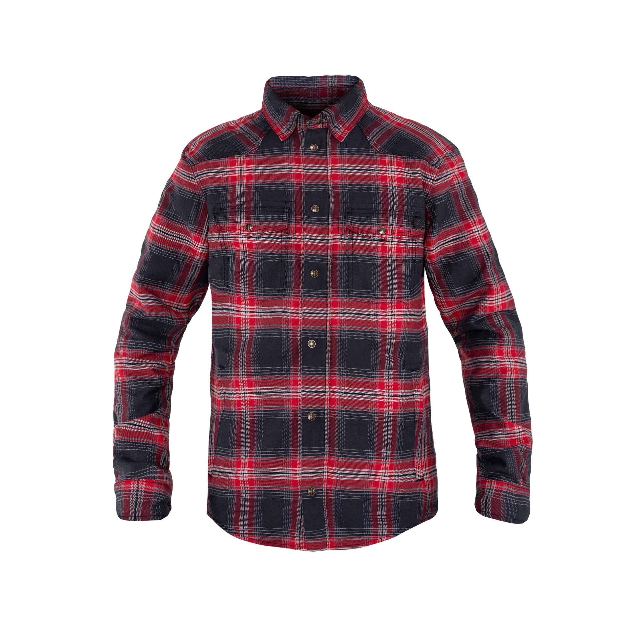 John Doe-Motoshirt Hemd grau/rot-2016531999002