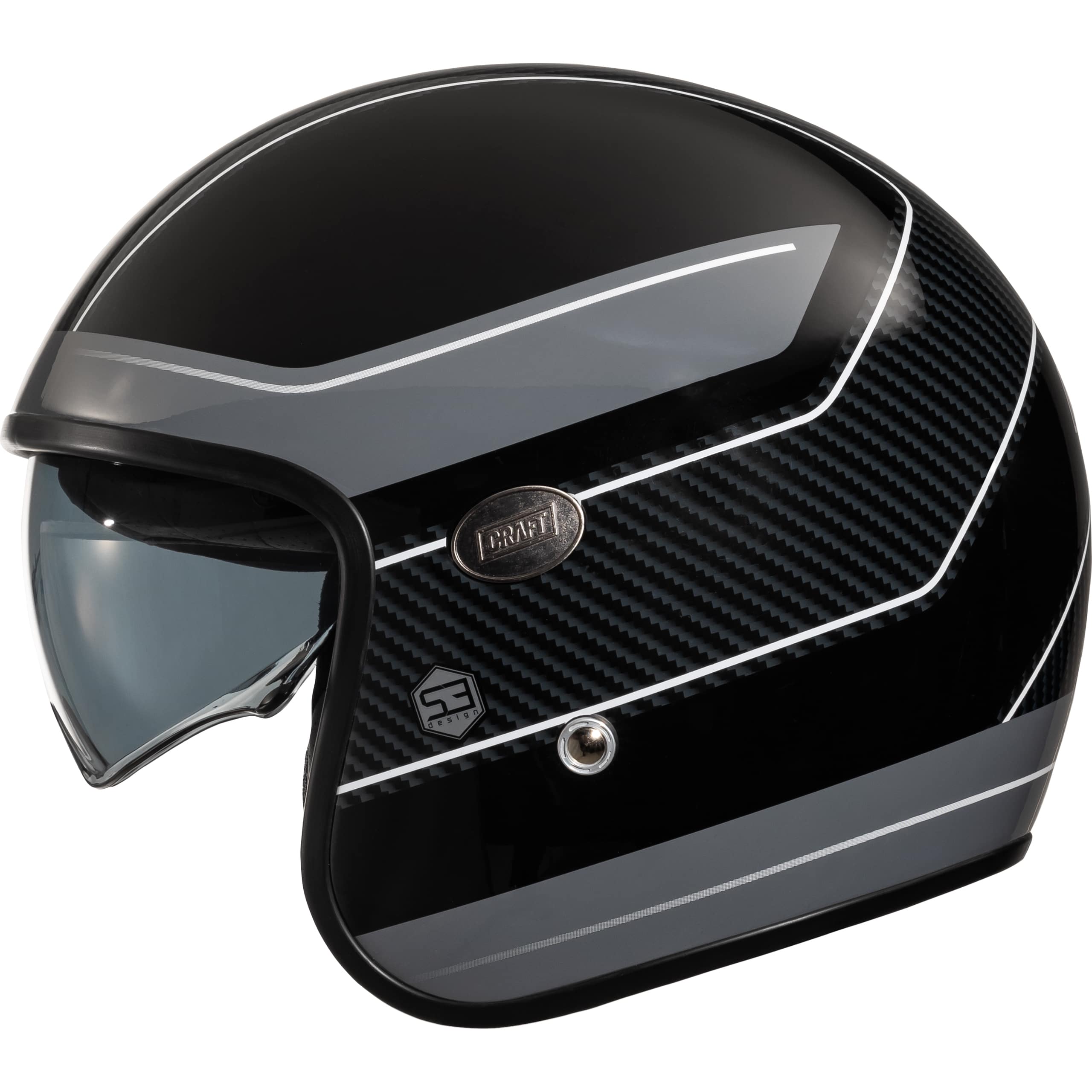 Craft-Fiberglas Jethelm Classic SV silber Dekor #23-4905501999028