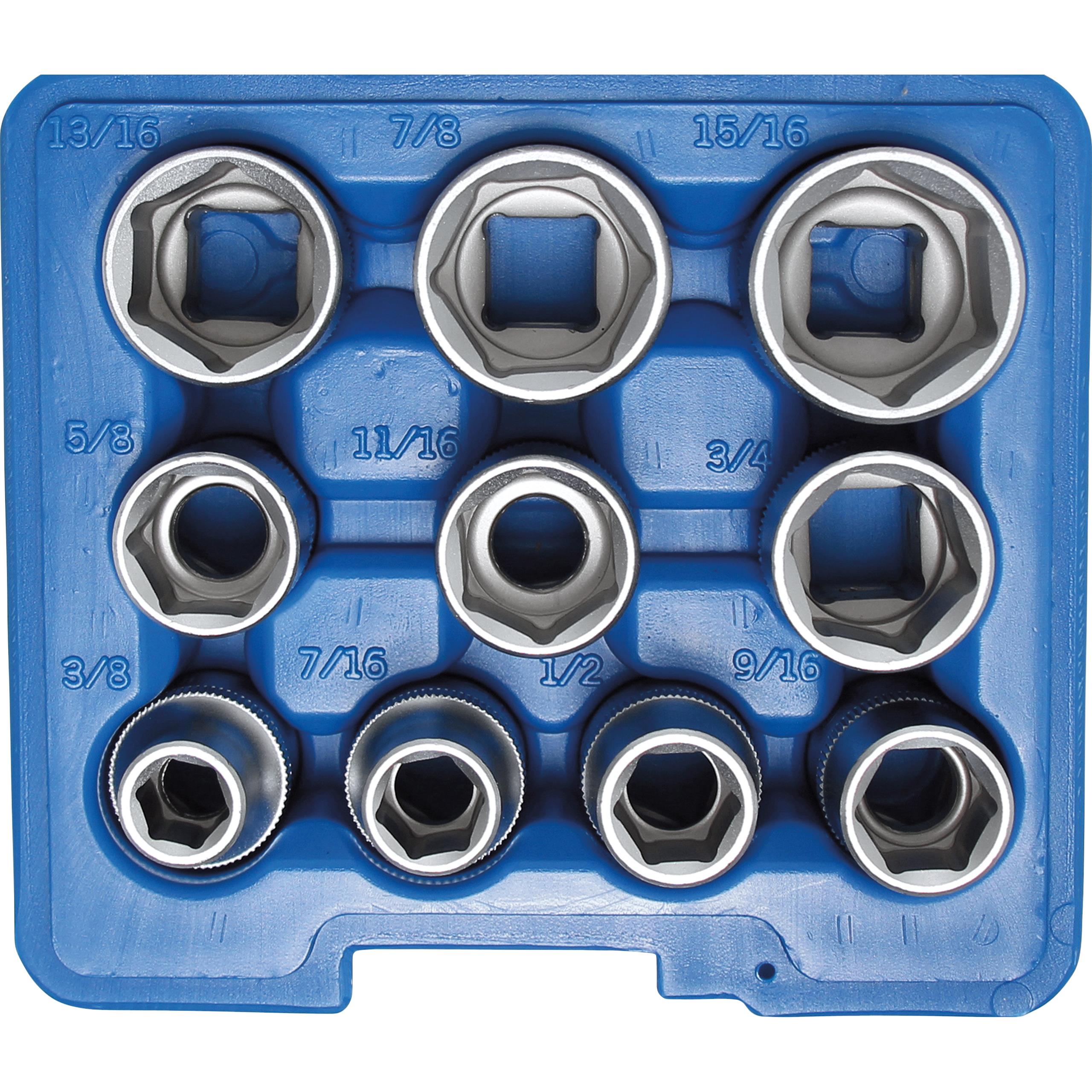 BGS-Steckschlüssel-Einsatz-Satz Zoll 12,5mm (1/2") 10-teilig-0033541158000210