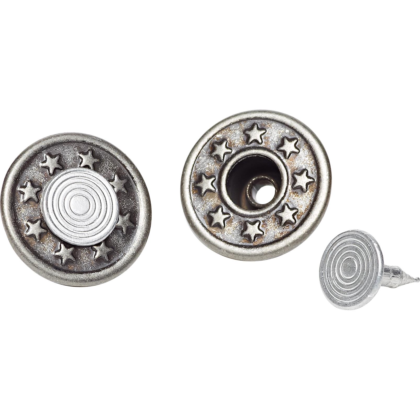 POLO Ersatzknöpfe Lederjeans 16 mm matt-silber - Motorradbekleidung - Zubehör & Accessoires