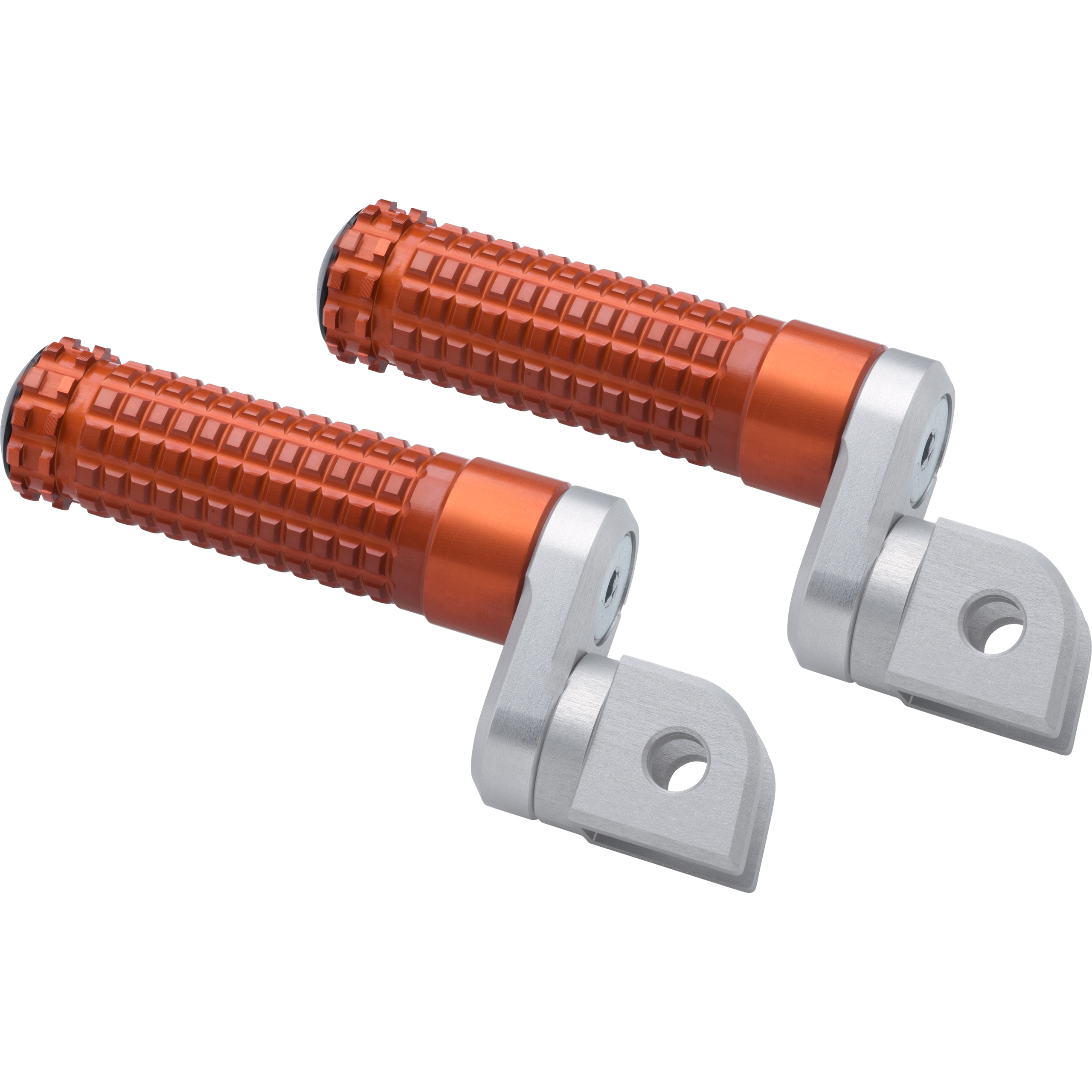 Mizu Fußrastenpaar Flex Race 22mm für Fahrer silber/orange 10008 - Motorradteile & Ersatzteile - Fußrasten & Hebel