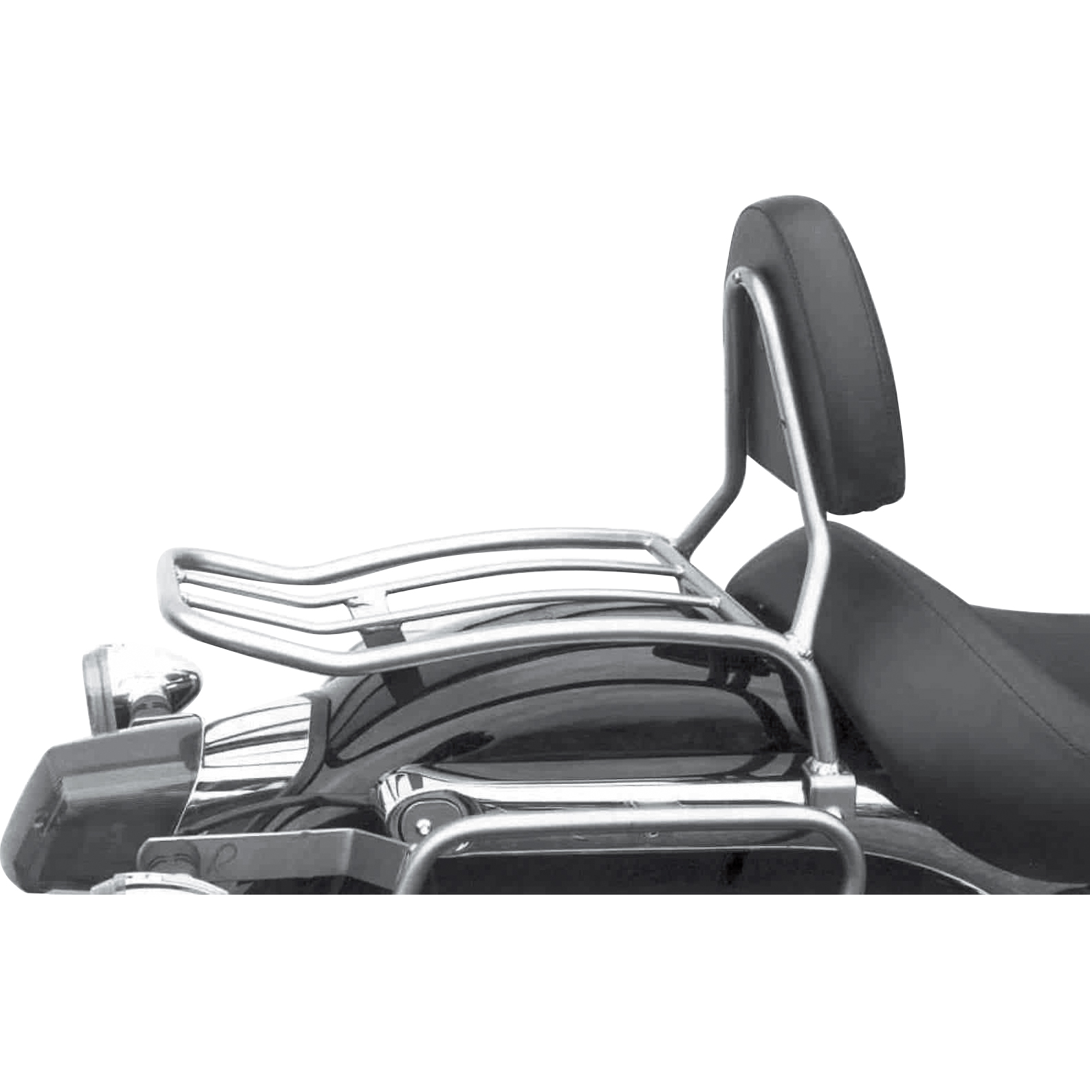 Hepco & Becker Solorack mit Rückenpolster chrom für Honda VT 125 Shadow - Motorradzubehör - Motorradgepäck