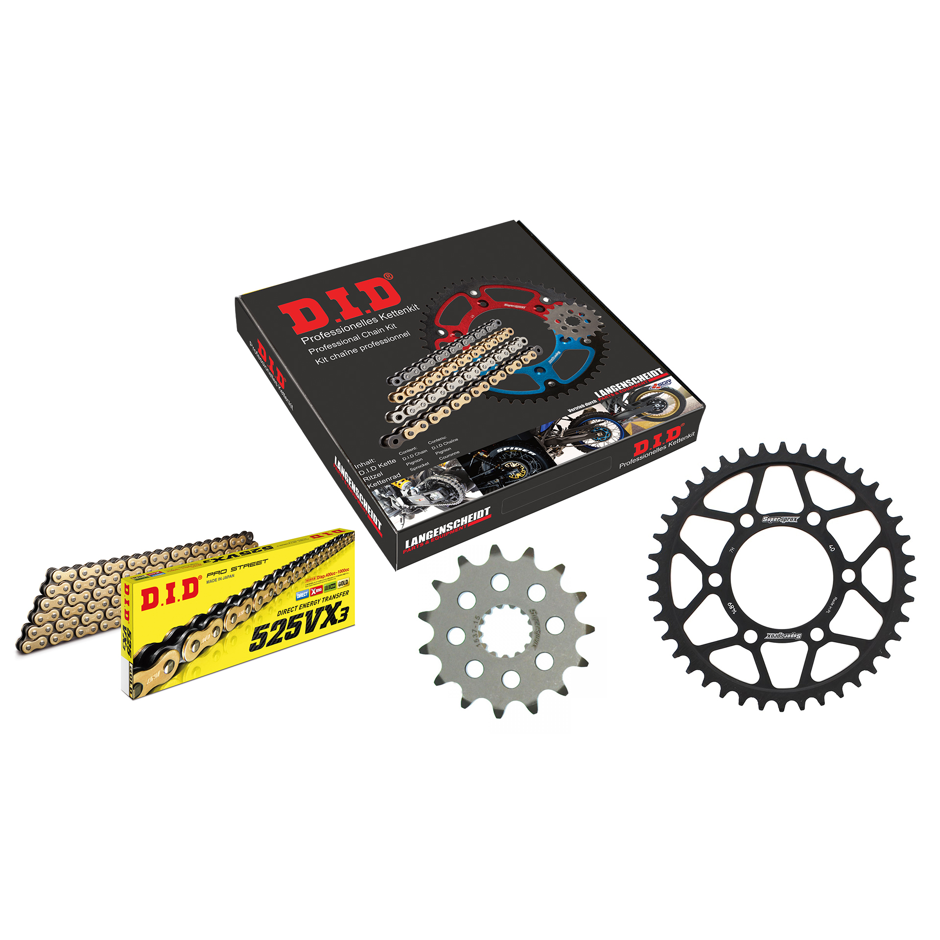 D.I.D. Kettenkit 525VX3(G&B) Niet X 15/40/110 für Z 1000 2007-2009 - Motorradteile & Ersatzteile - Kraftübertragung