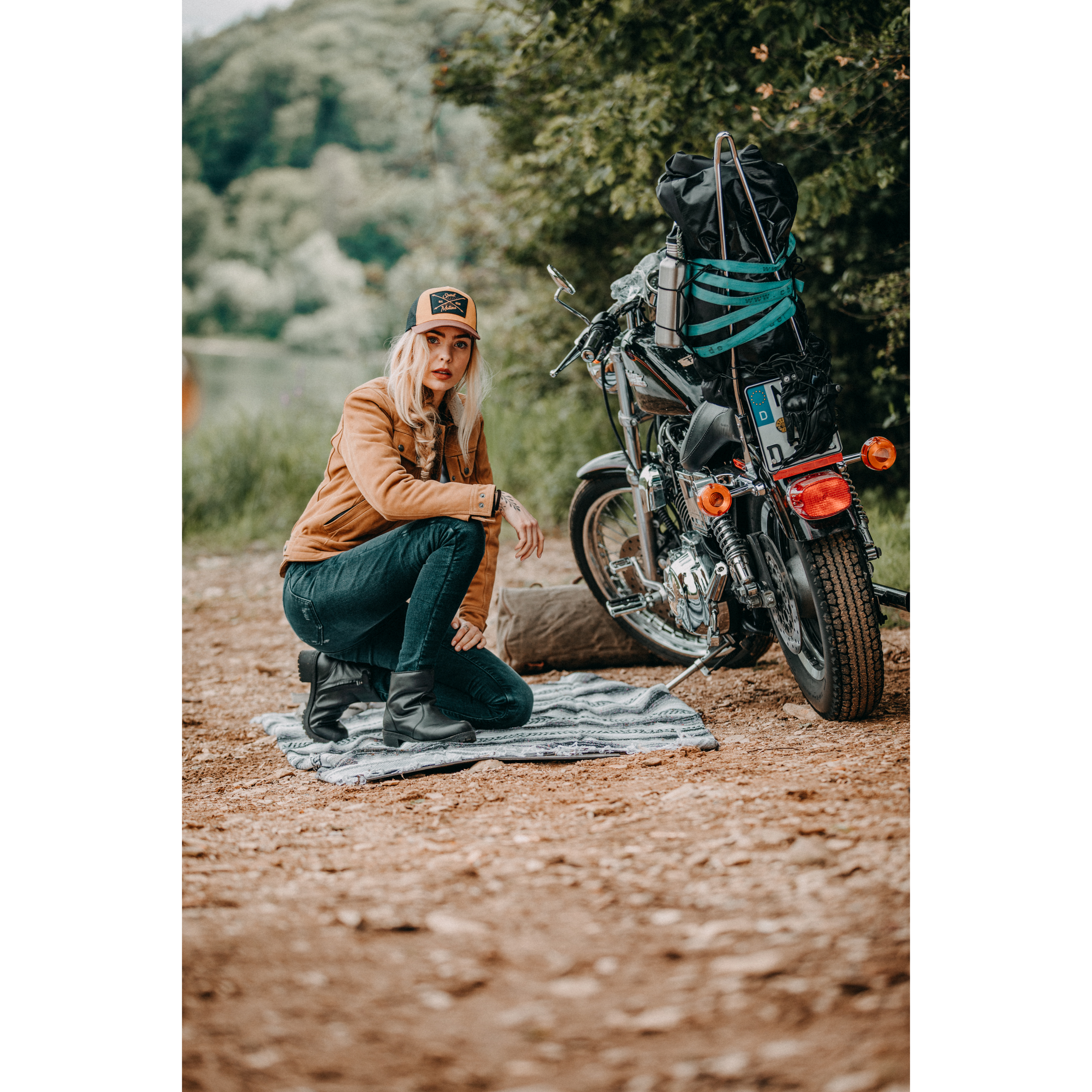 Spirit Motors-Brave Ebony Damen Lederjacke beige M-1000121999013109