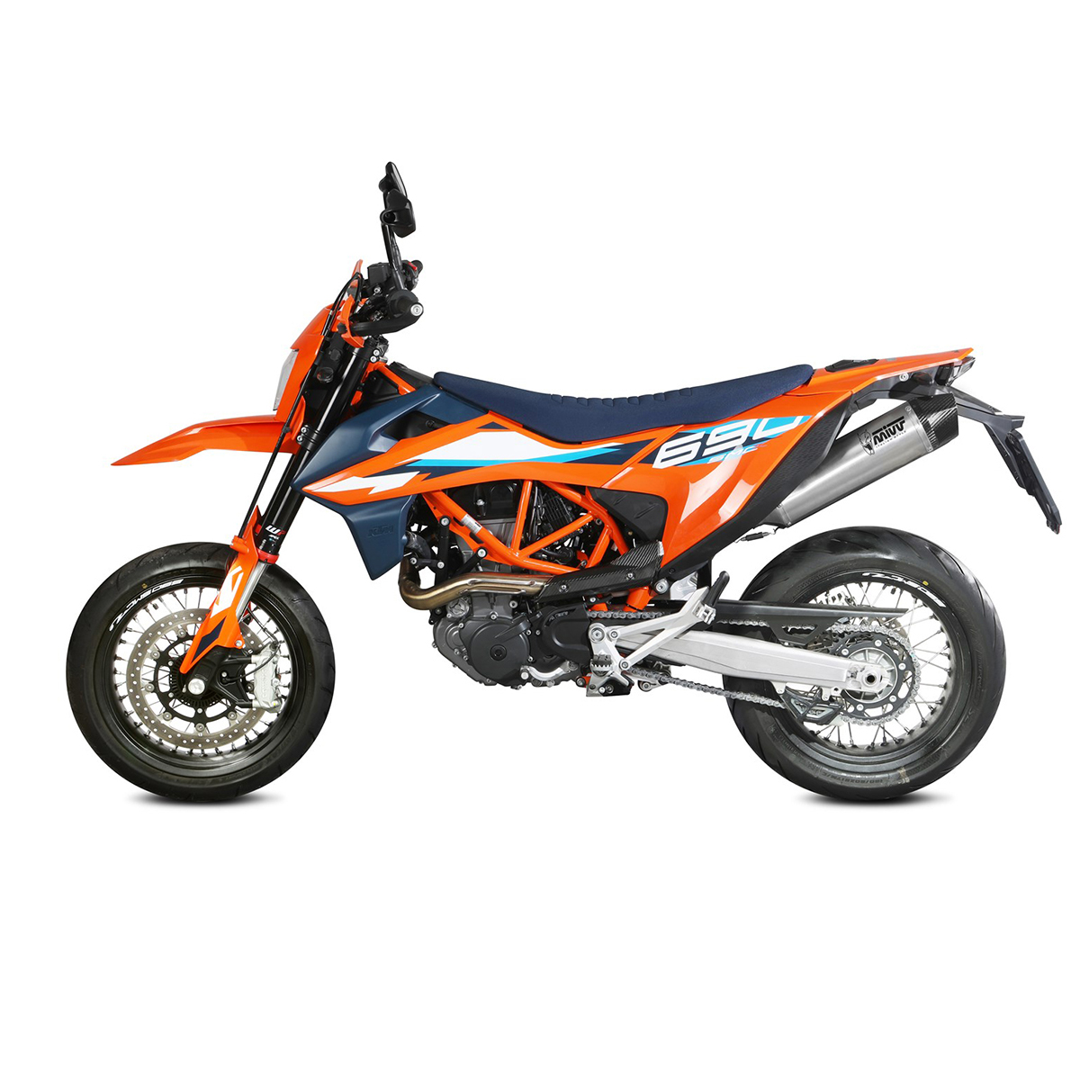 MIVV Auspuff STR1 M.KT.032.KXC silber für SMC R/Enduro R 21-24 - Motorradteile & Ersatzteile - Auspuff