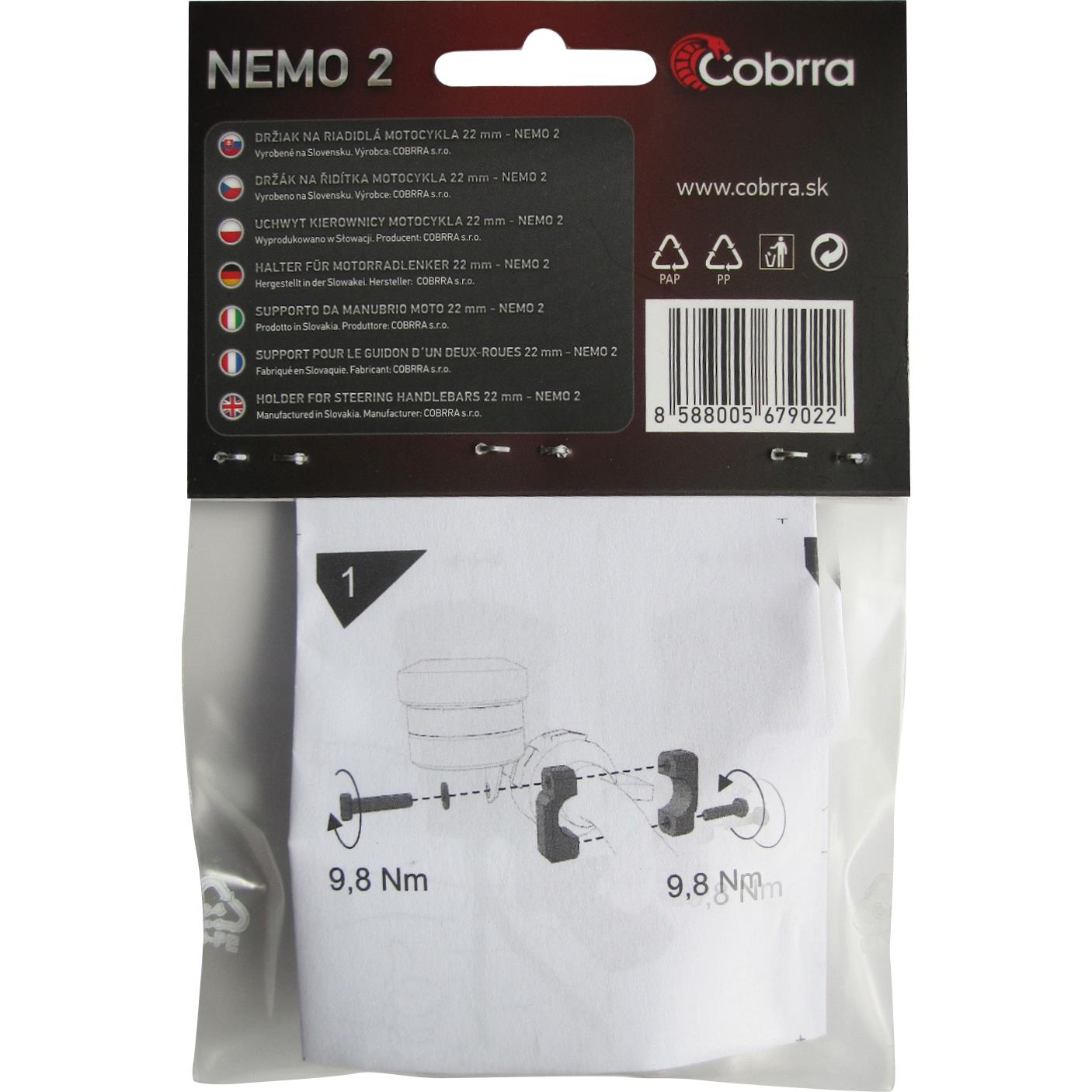 Cobrra-Aluminiumhalter für 22 mm Lenker schwarz-5727201145004090