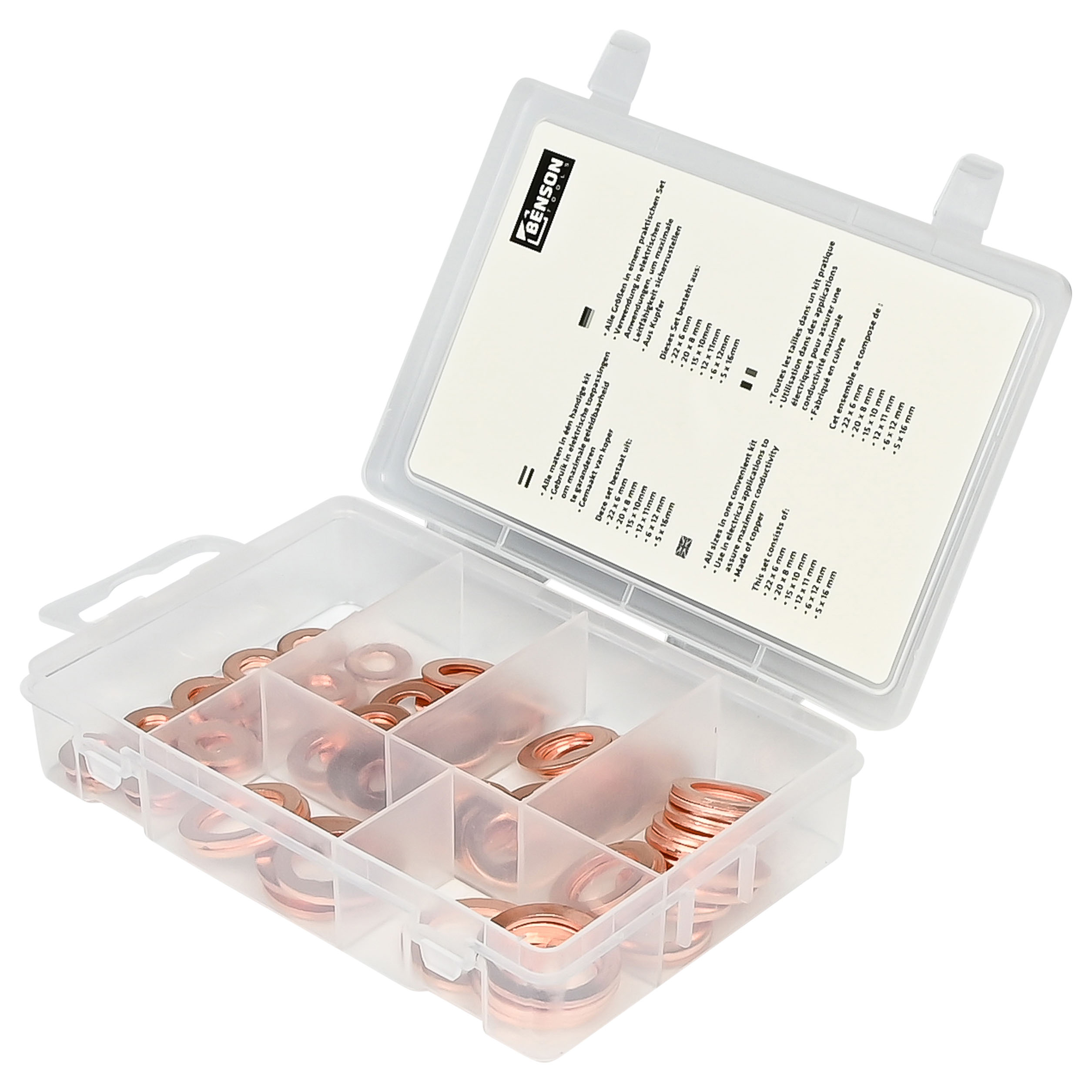 Benson Tools-Kupferring-Set Ölablassschraube verschiedene Größen 80 tlg.-0002231272000000