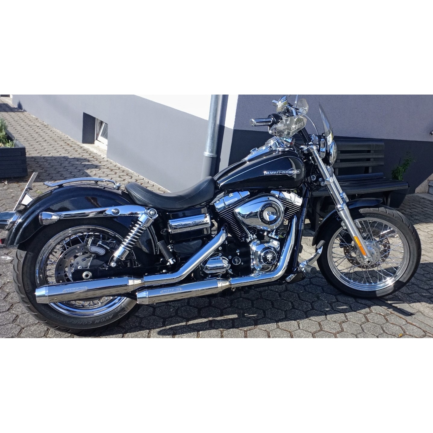 Miller Exhaust Auspuff Paar Tapered poliert/poliert für SuperGlideCus 08-16 - Motorradteile & Ersatzteile - Auspuff