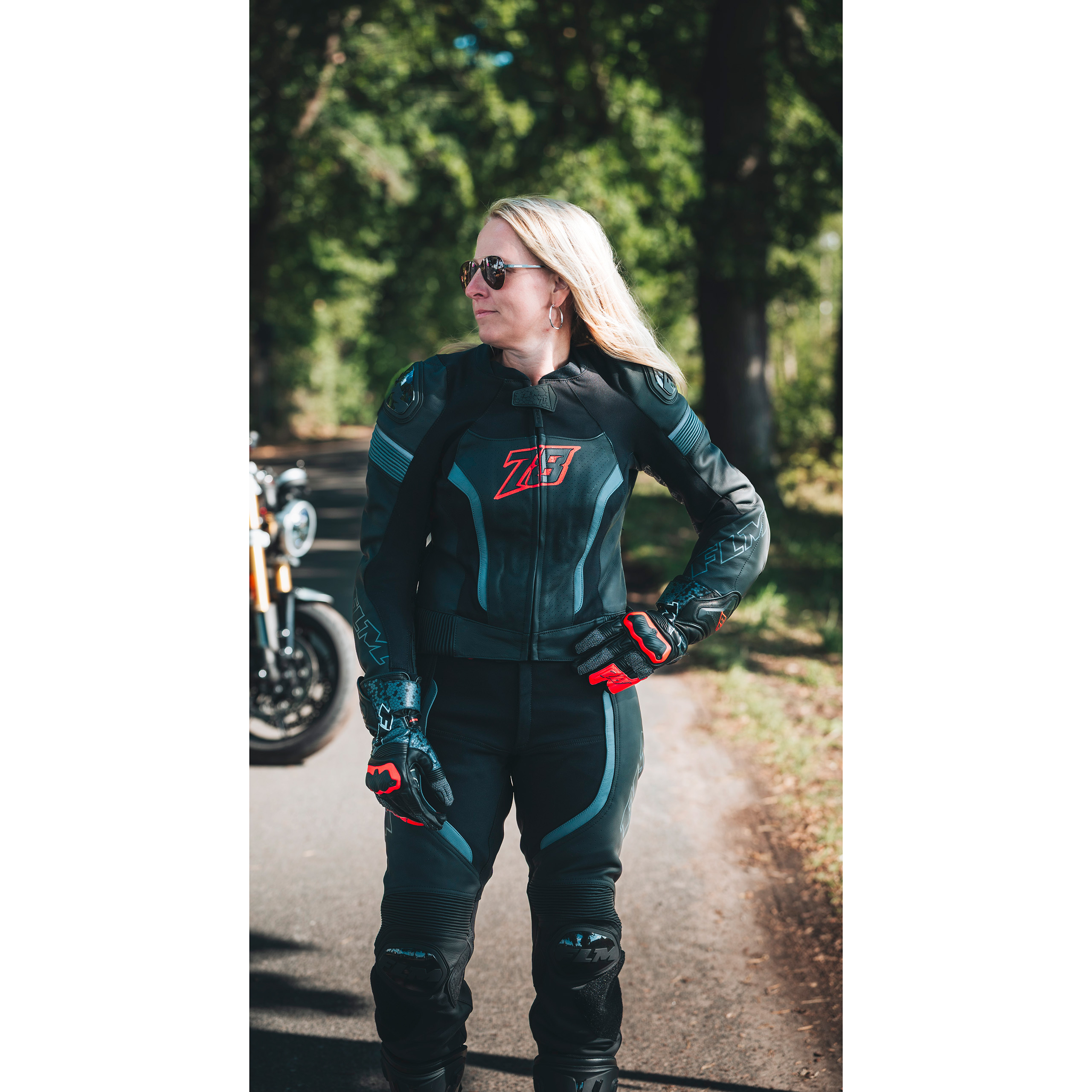 FLM Mandalika Damen Sport Lederhose anthrazit 44 - Motorradbekleidung - Motorradhosen - Farbe: Grau
