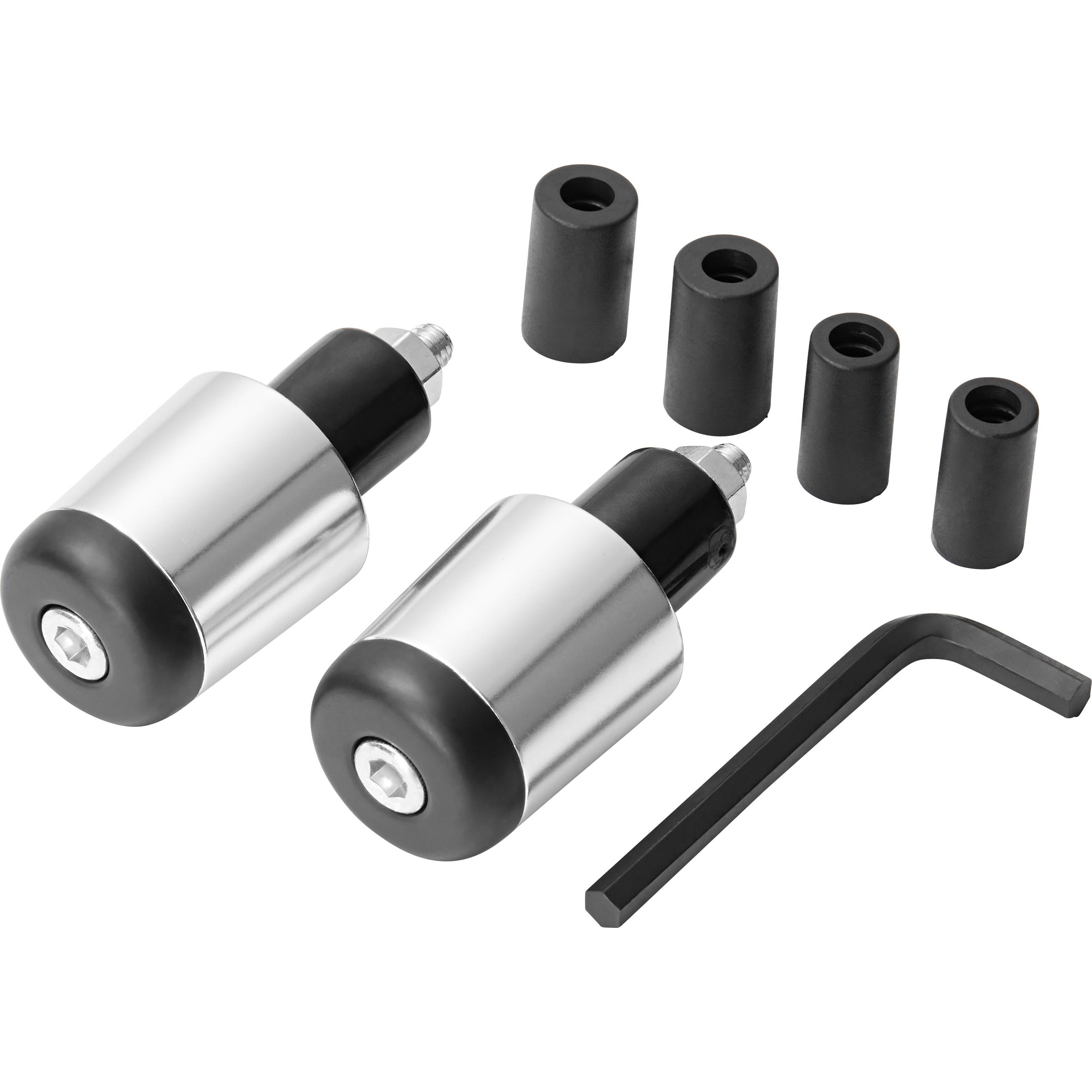Hashiru Lenkergewichte Alu ST07 für 12/14/18mm silber/schwarz - Motorradteile & Ersatzteile - Lenker, Griffe & Hebel