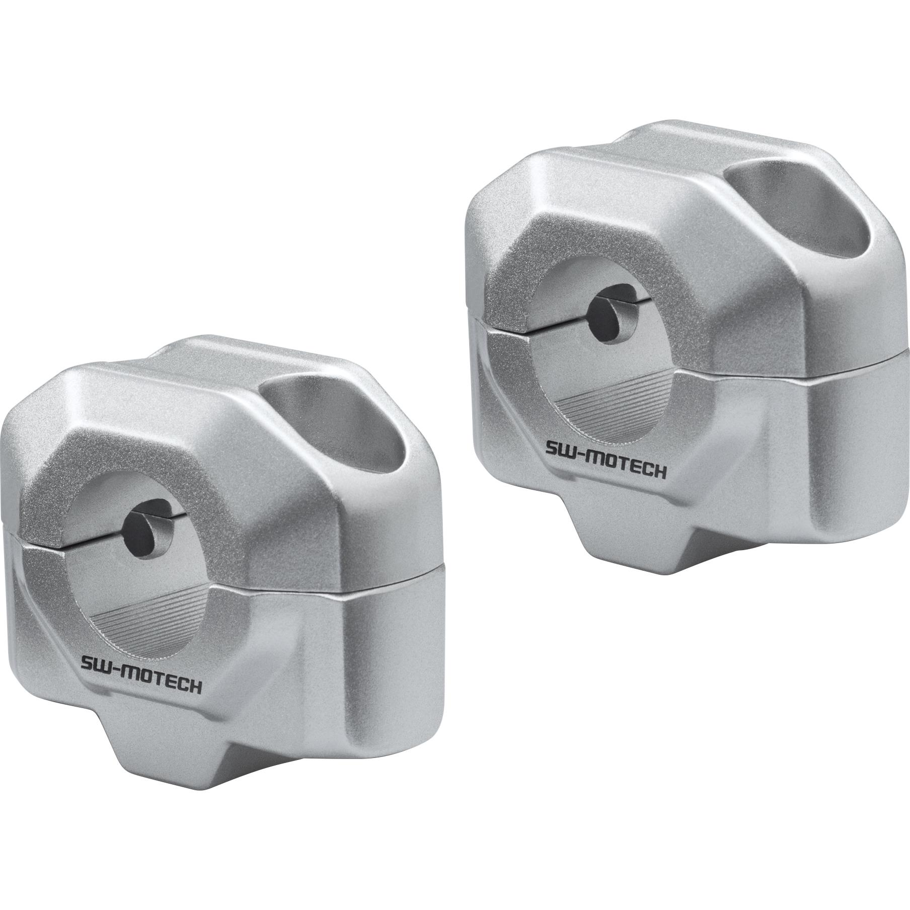 SW-MOTECH Lenkererhöhung OO für 22mm Lenker um 15mm silber - Motorradteile & Ersatzteile - Lenker, Griffe & Hebel