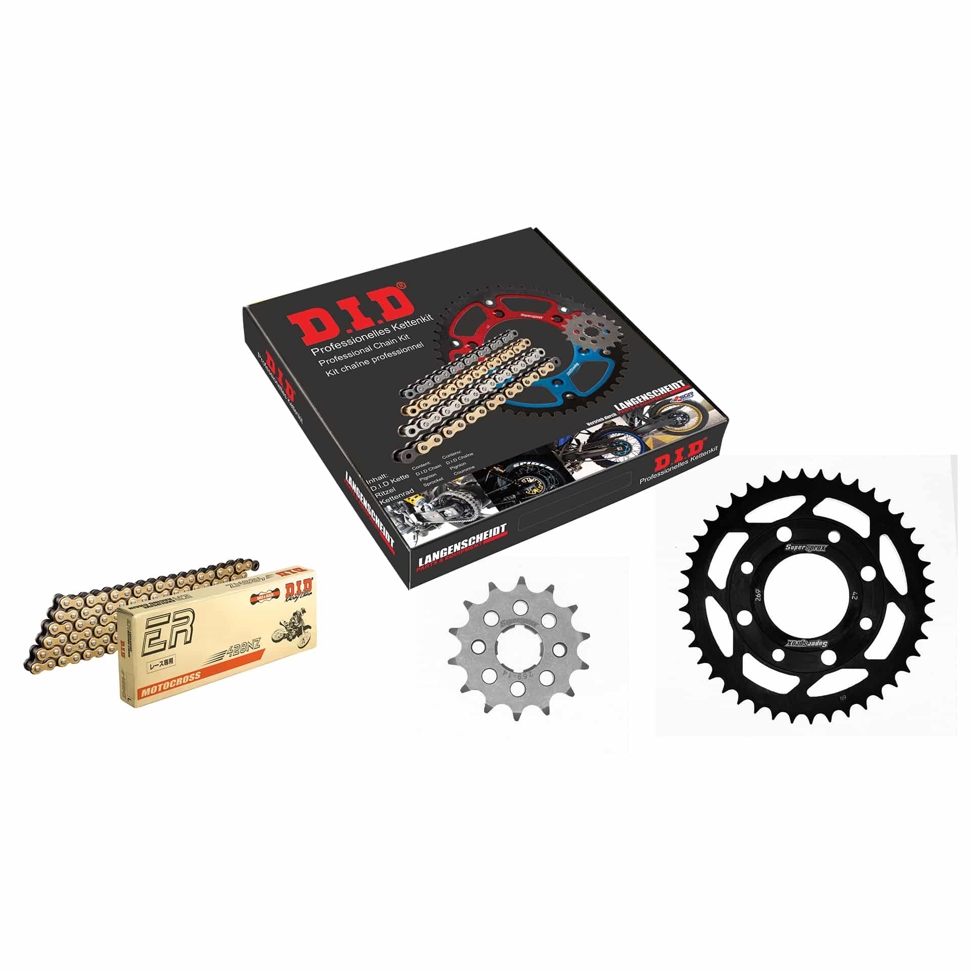 D.I.D. chain kit 428NZ(G&B) clip 14/42/126 for Daelim VS 125 97-03