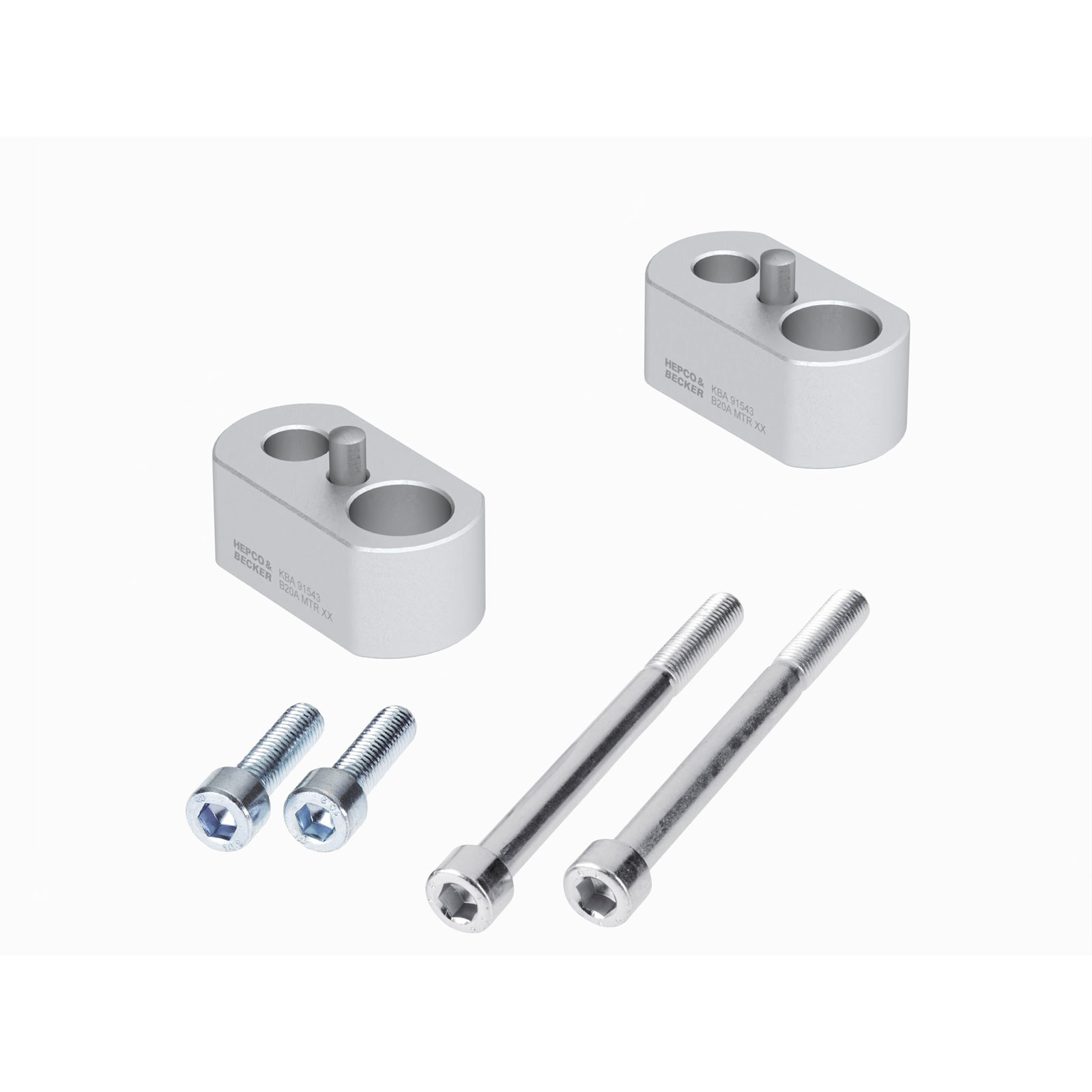 Hepco & Becker handlebar riser 20mm silver for Triumph Tiger 800 2010-2020