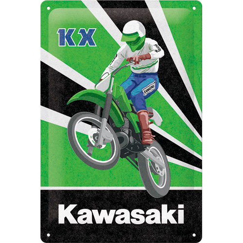 Nostalgic-Art Blechschild 20 x 30 cm - Kawasaki - KX Motocross - Motorradzubehör - Geschenkideen