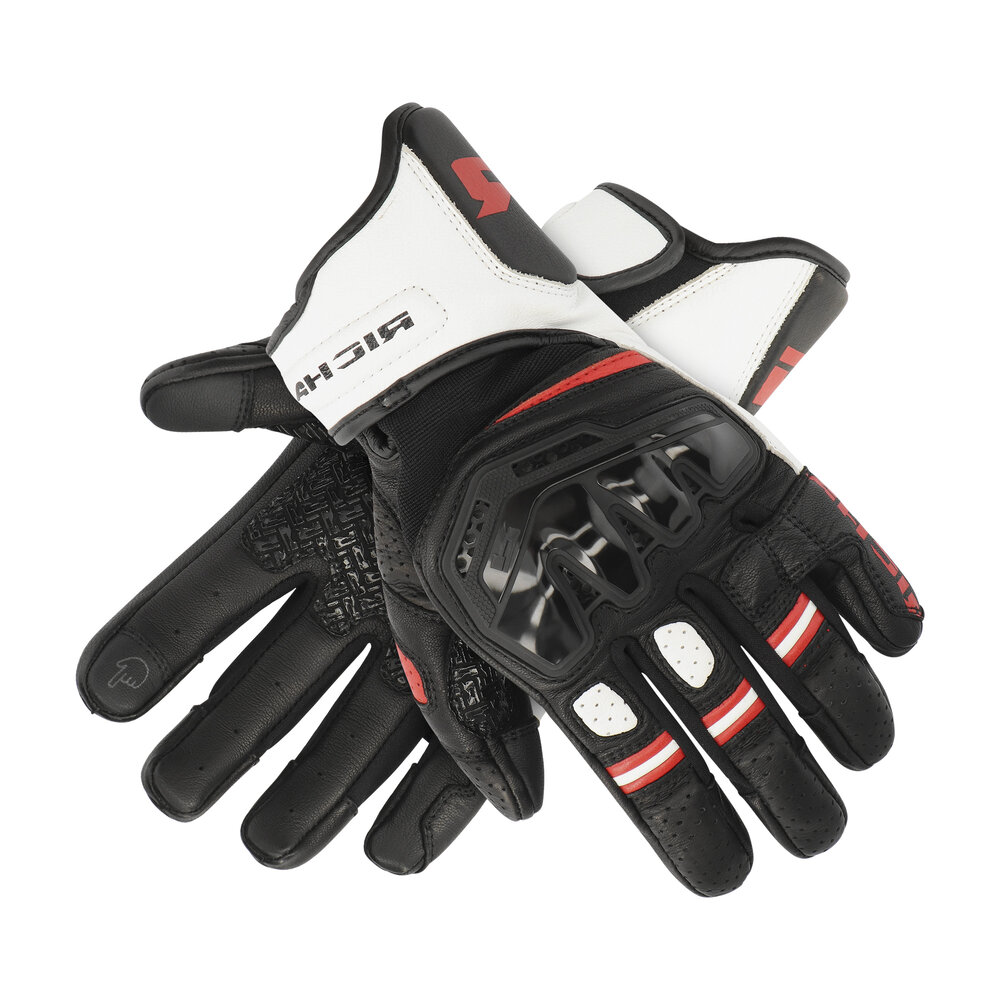 Richa-Stradale Stealth Sport Handschuh schwarz/weiß/rot L-0000897007035010
