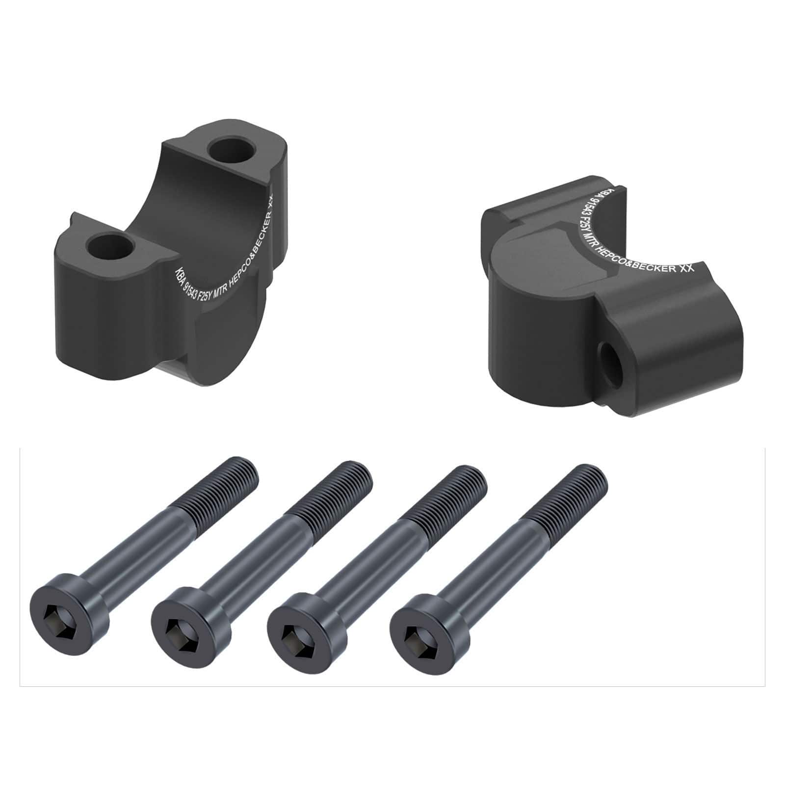 Hepco & Becker Lenkererhöhung 25mm schwarz für Yamaha MT-07 2025- - Motorradteile & Ersatzteile - Lenker, Griffe & Hebel