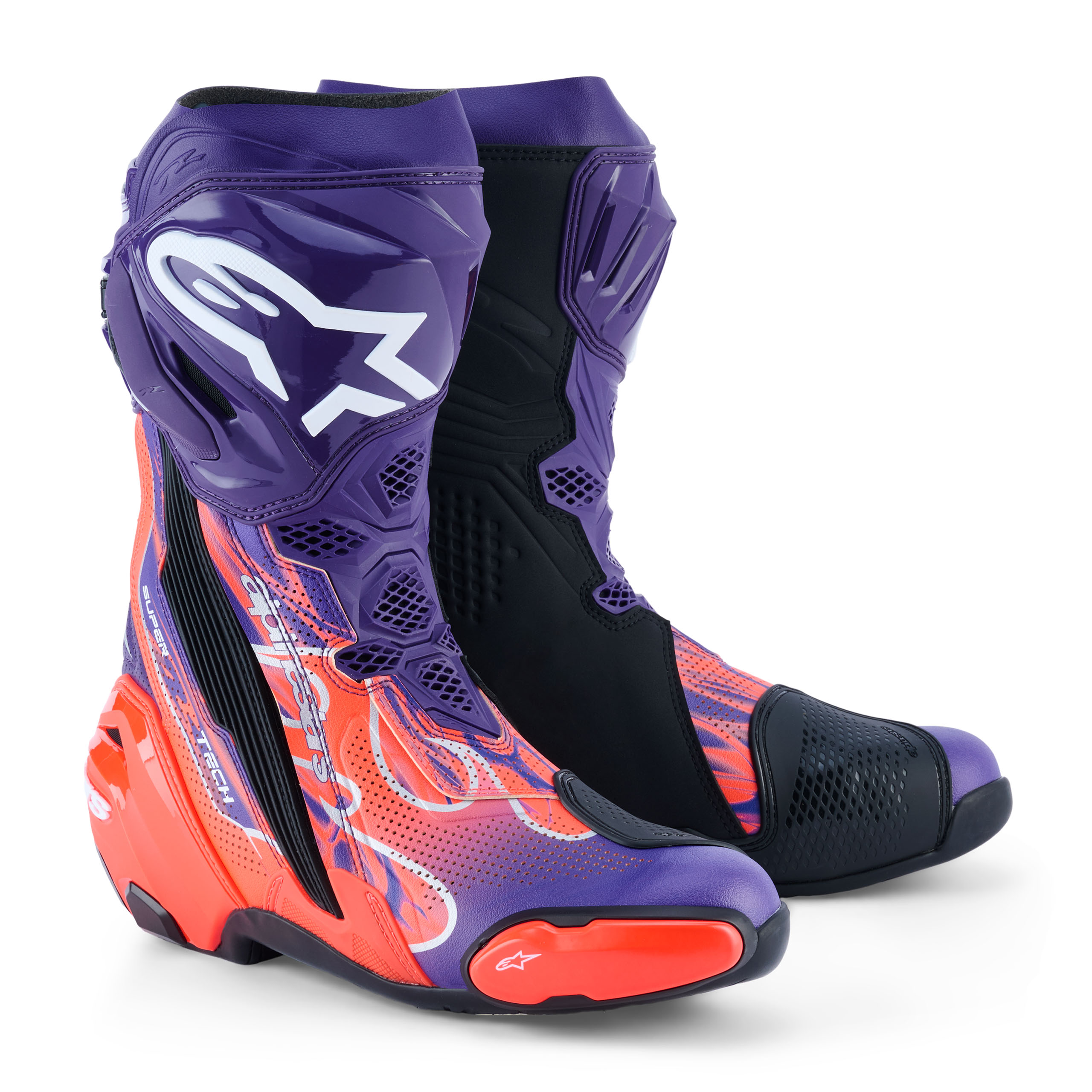 Alpinestars Supertech R Le Flyte vented boots purple/red/black