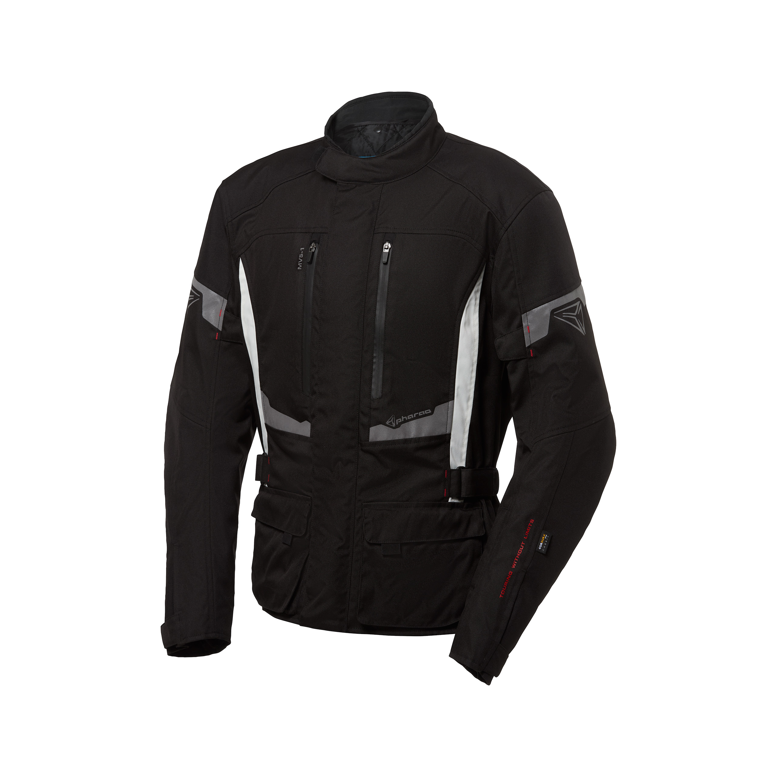 Pharao Faro WP Textiljacke schwarz/weiß L - Motorradbekleidung - Touring Motorradbekleidung