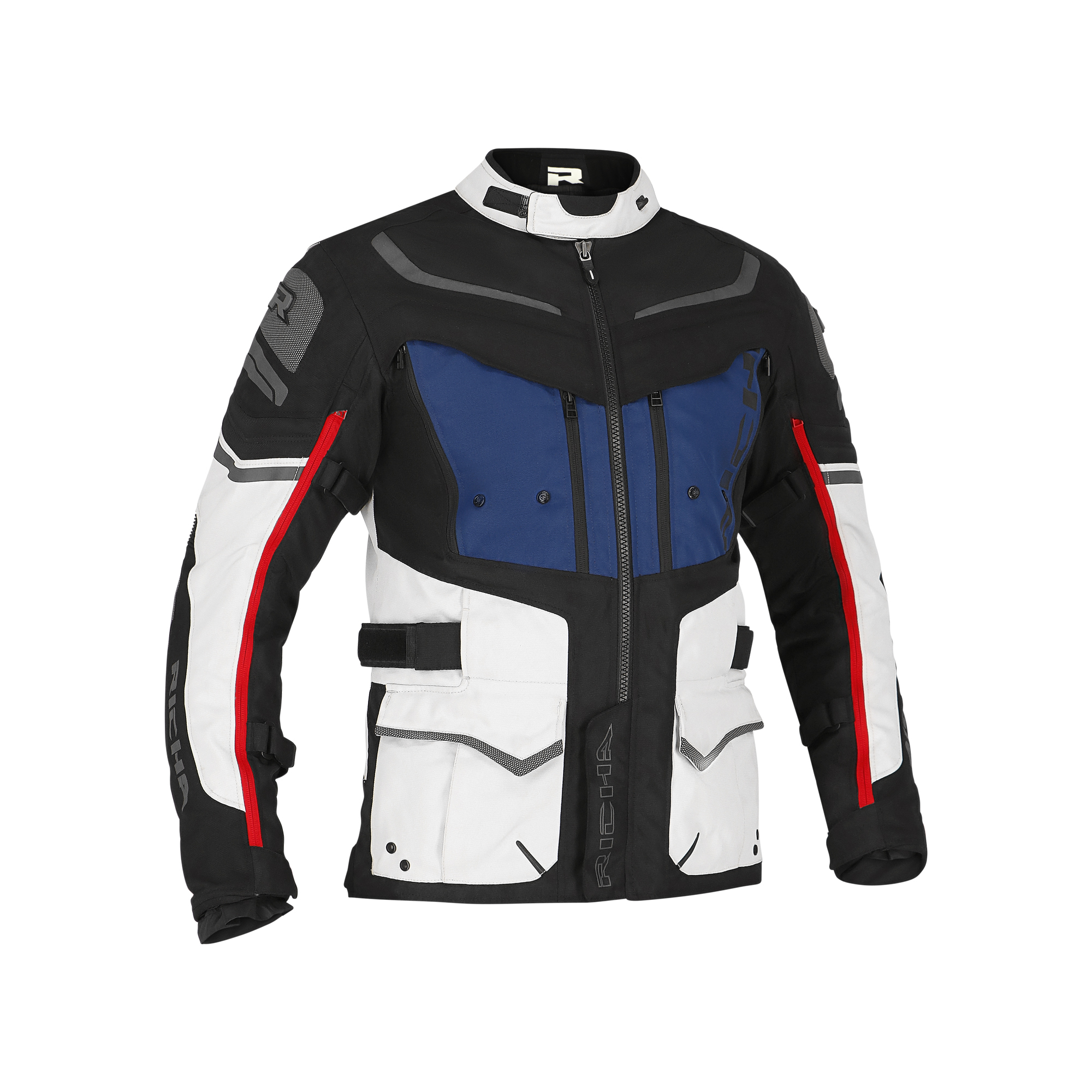 Richa-Infinity 2 Adventure Textiljacke hellgrau/blau/rot 3XL-2017411999034013
