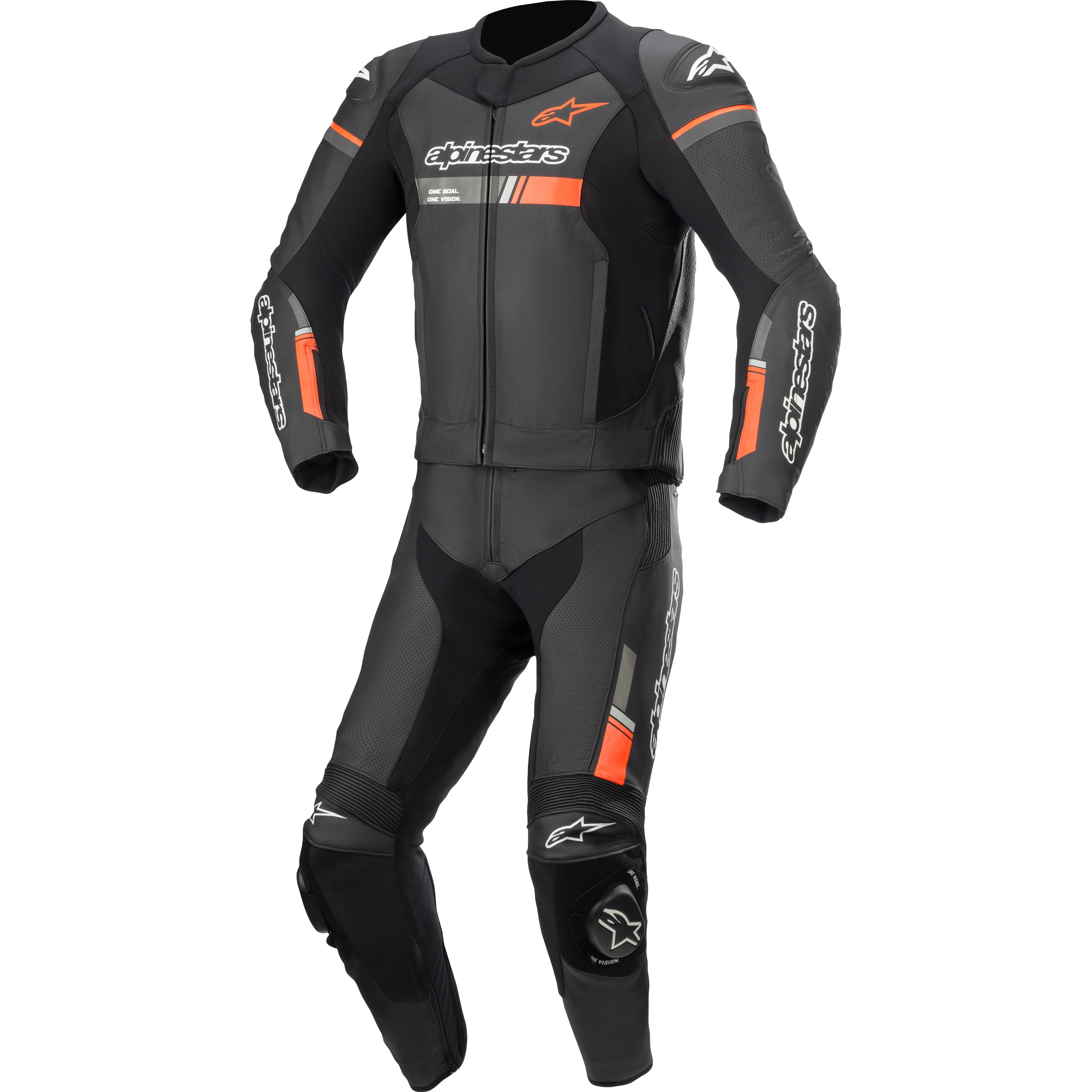 Alpinestars-GP Force Chaser Lederkombi 2-tlg. schwarz/rot 48-1208401999002305