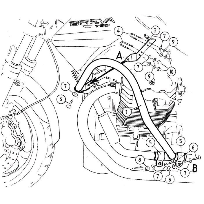 Hepco & Becker Sturzbügel schwarz für Moto Guzzi Breva 750 - Motorradteile & Ersatzteile - Anbauteile