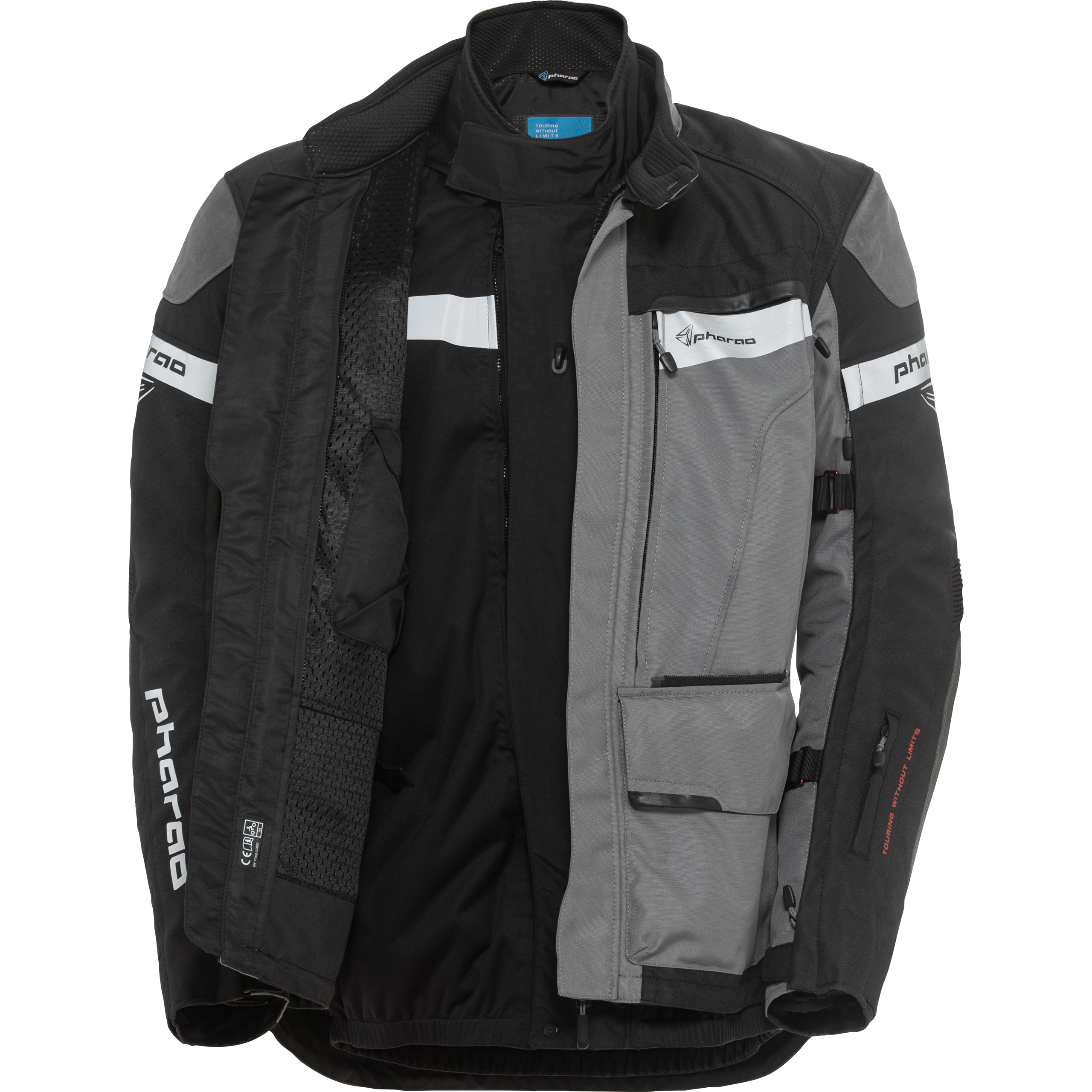 Pharao-Tura WP Adv. Textil-/Lederjacke grau/schwarz M-2019351999010009