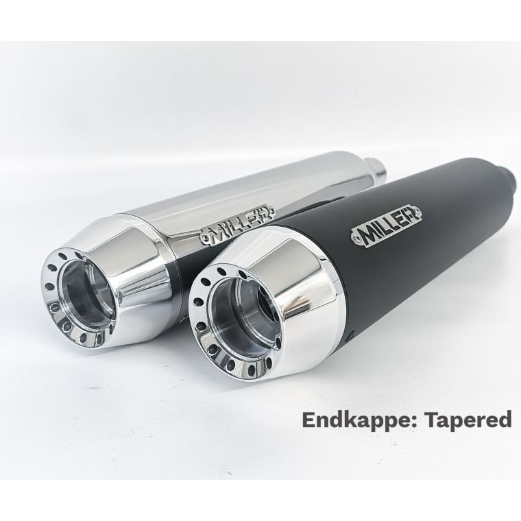 Miller Exhaust Auspuff Tapered Offset 2-1 poliert für Dyna 2006-2017 - Motorradteile & Ersatzteile - Auspuff